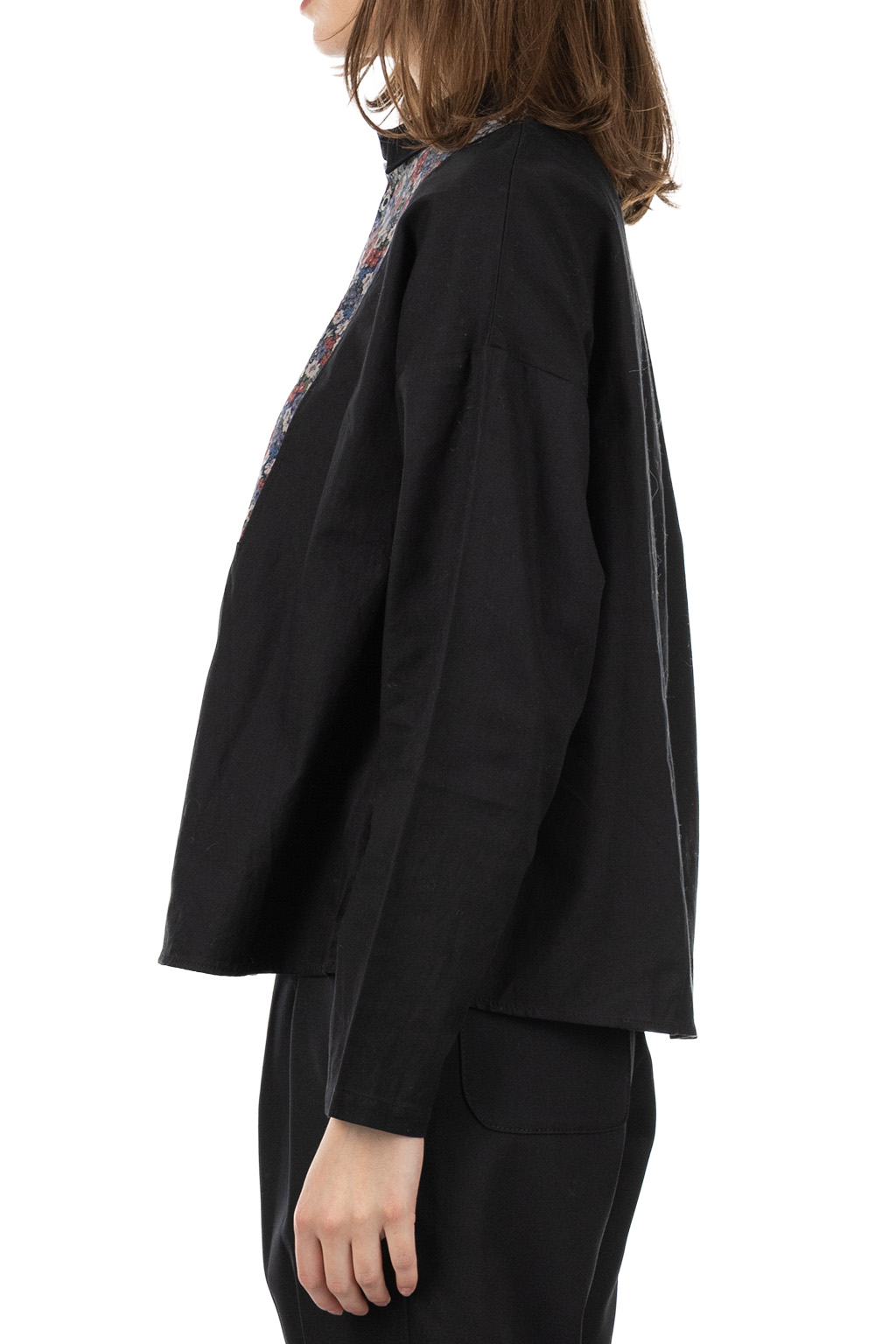 NARU  - Viyella Flower Print York Shirt - Black