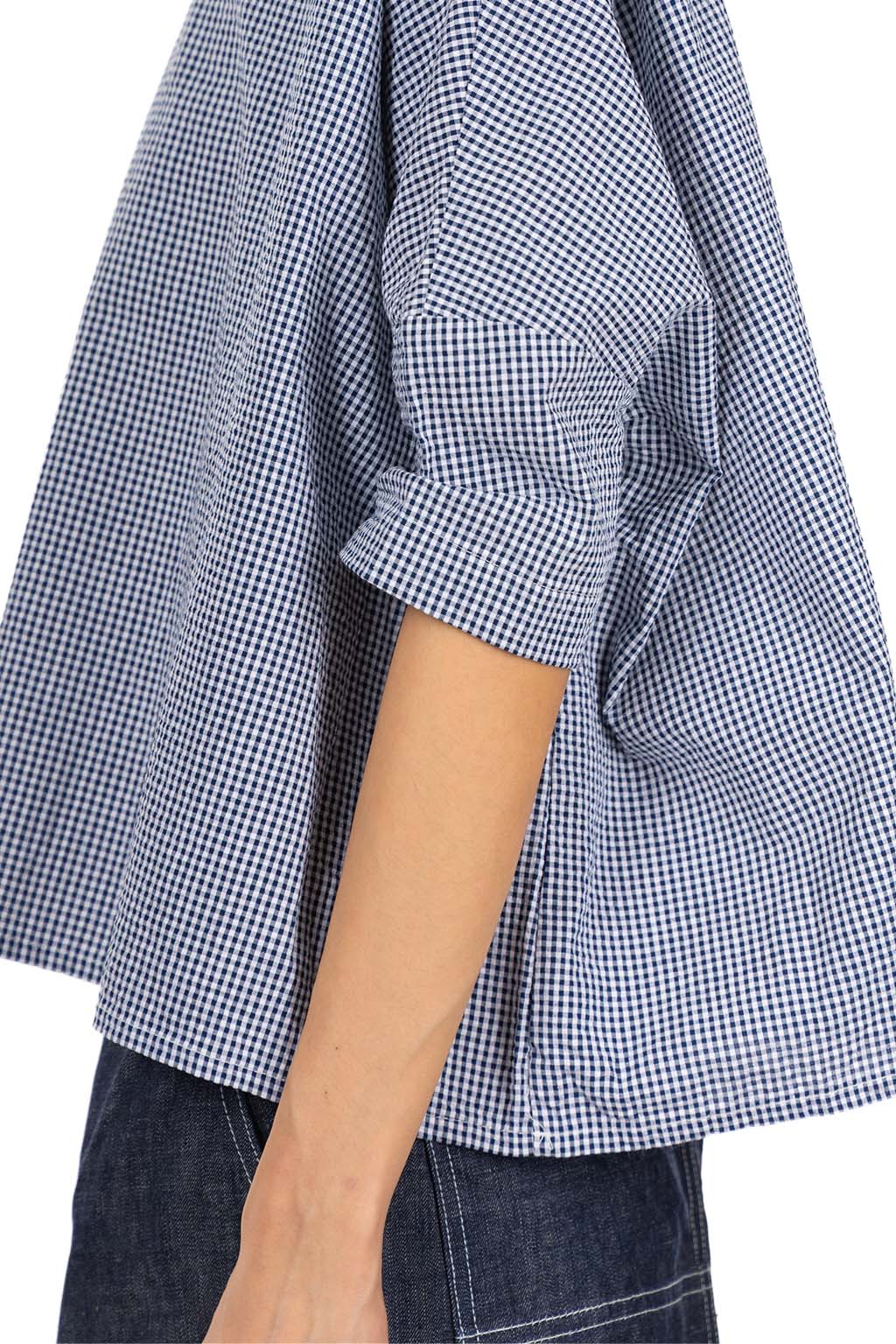 NARU  - Wide Pullover - Navy Check