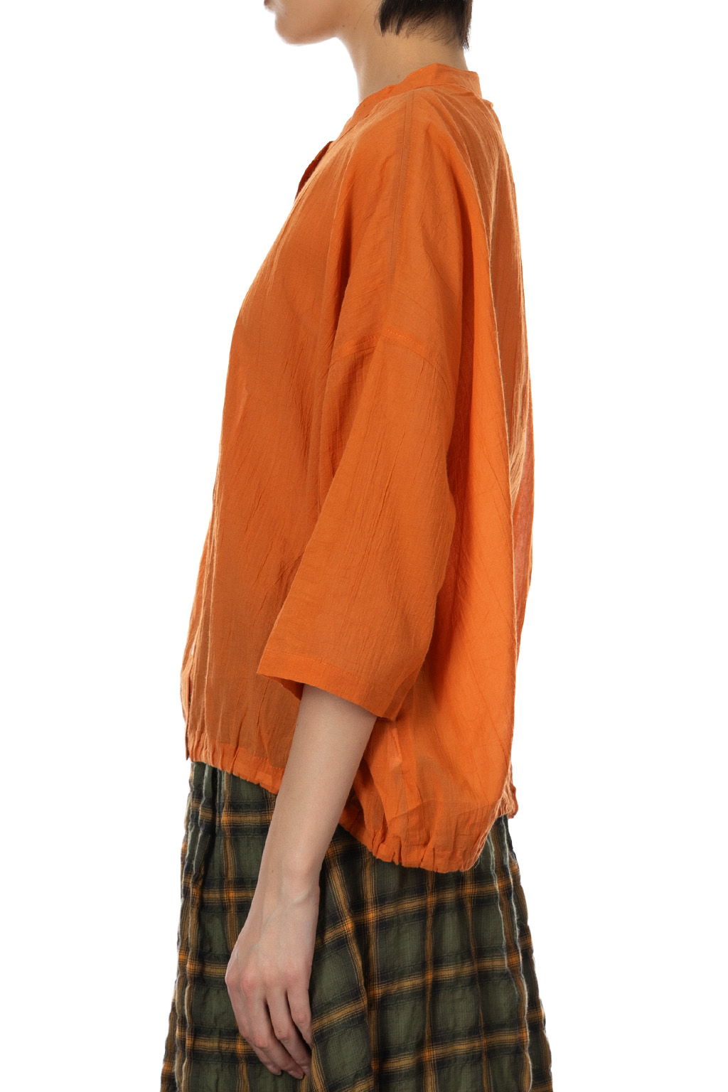 Nachukara - Boiled Wool Front Open Shirt - Orange