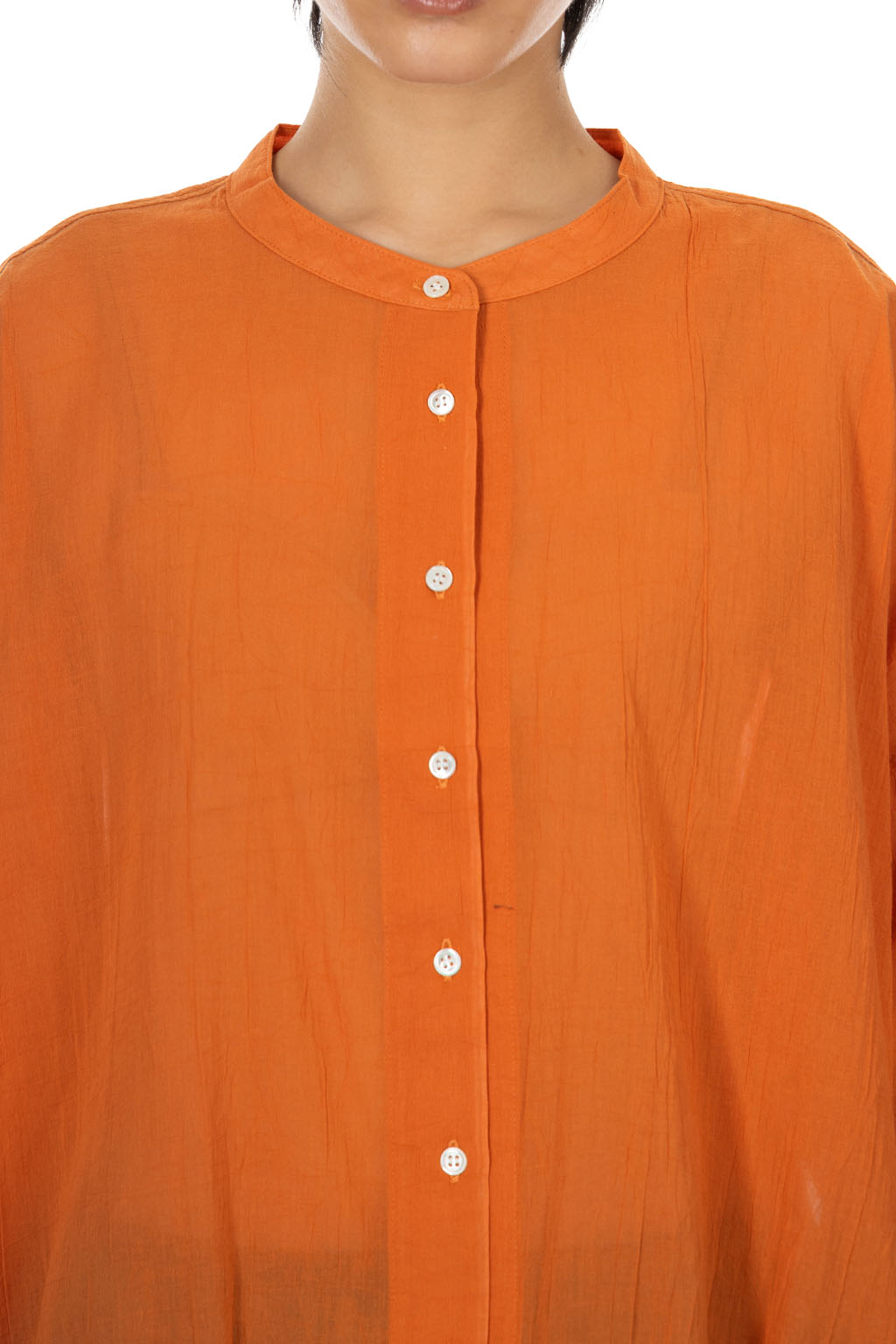 Nachukara - Boiled Wool Front Open Shirt - Orange
