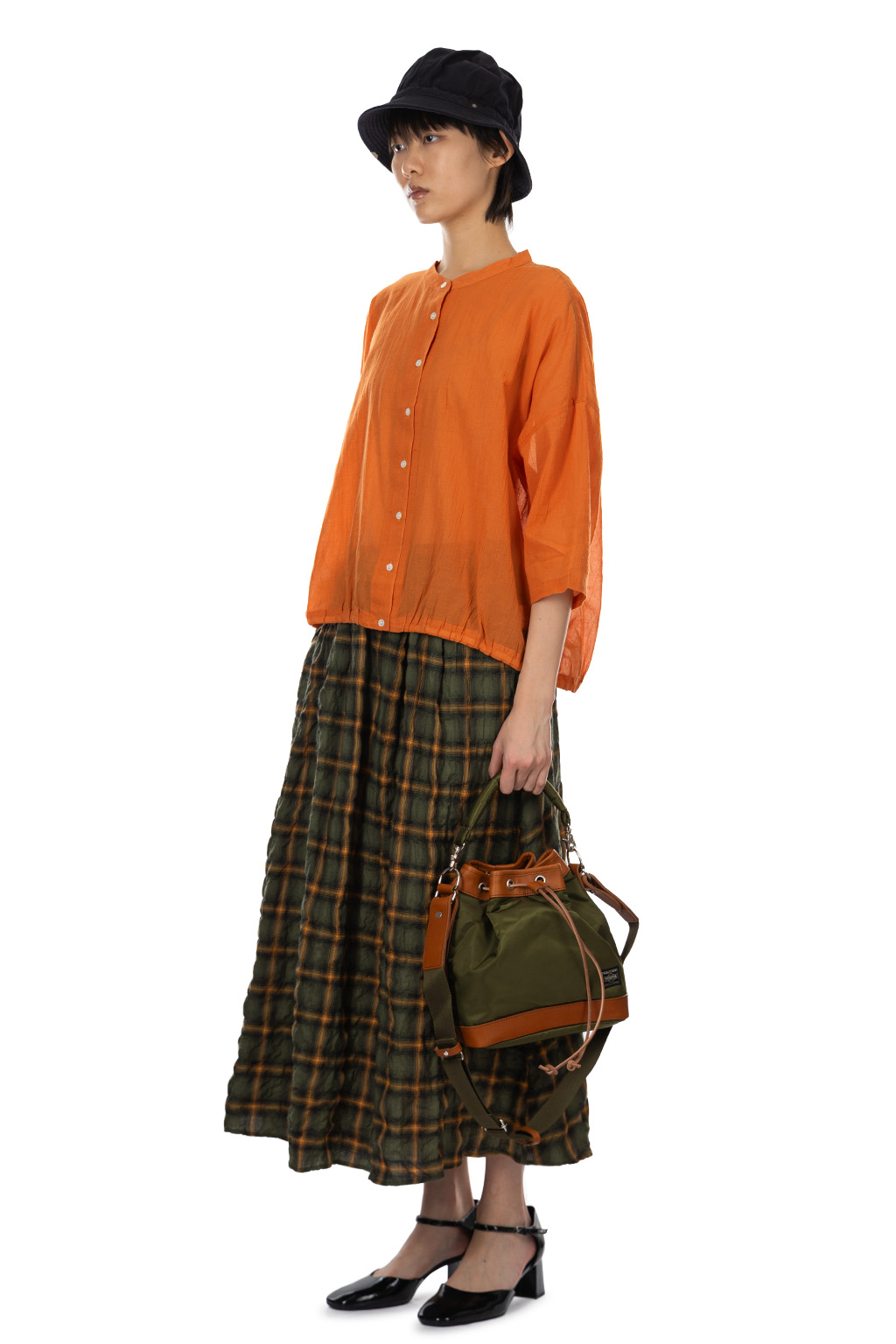 Nachukara - Boiled Wool Front Open Shirt - Orange