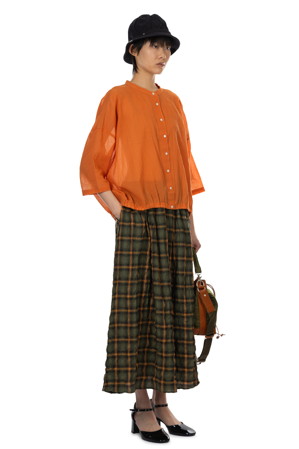 Nachukara - Boiled Wool Front Open Shirt - Orange