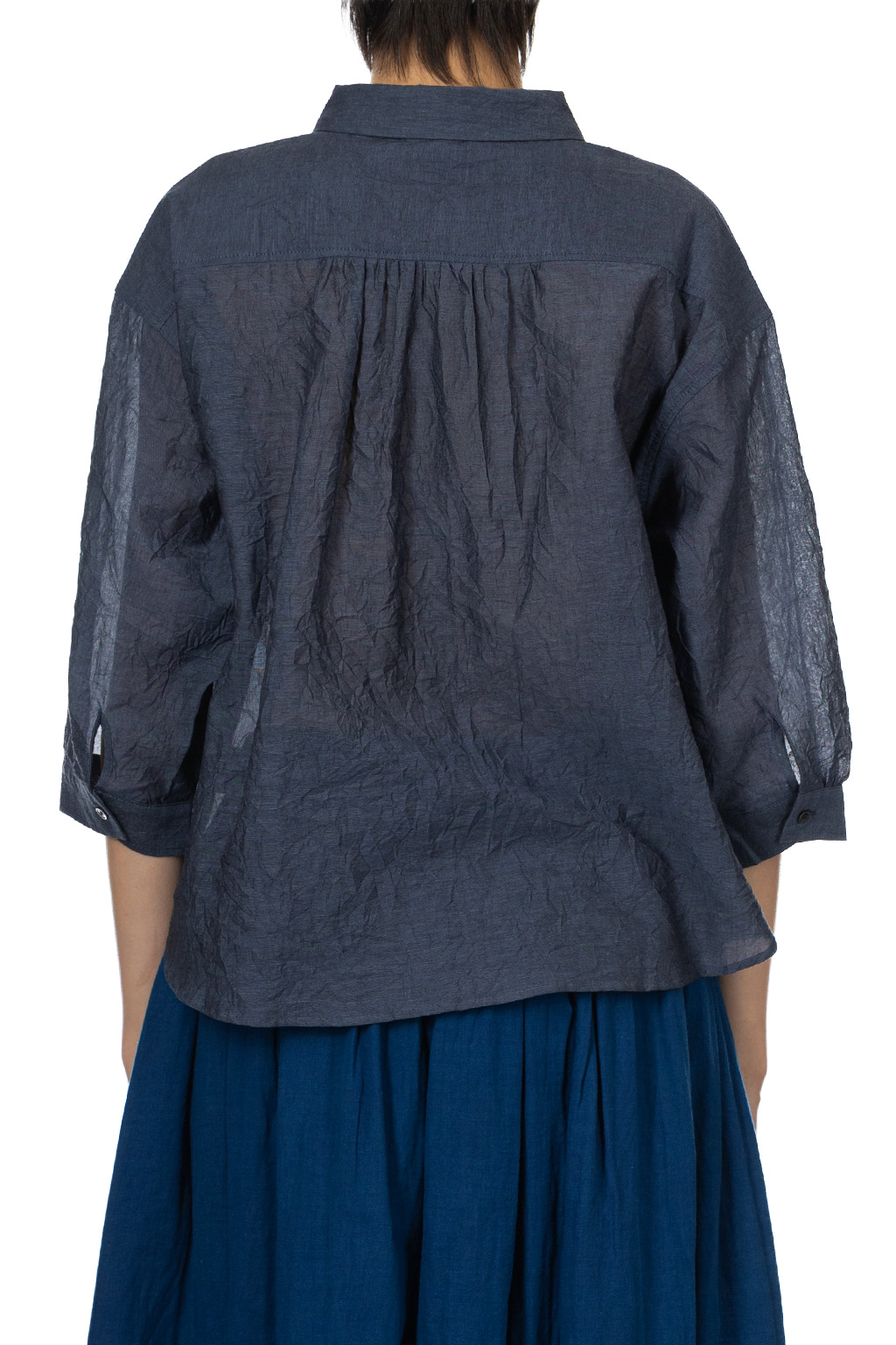 Nachukara - Catch Washer Regular Collar Shirt - Navy