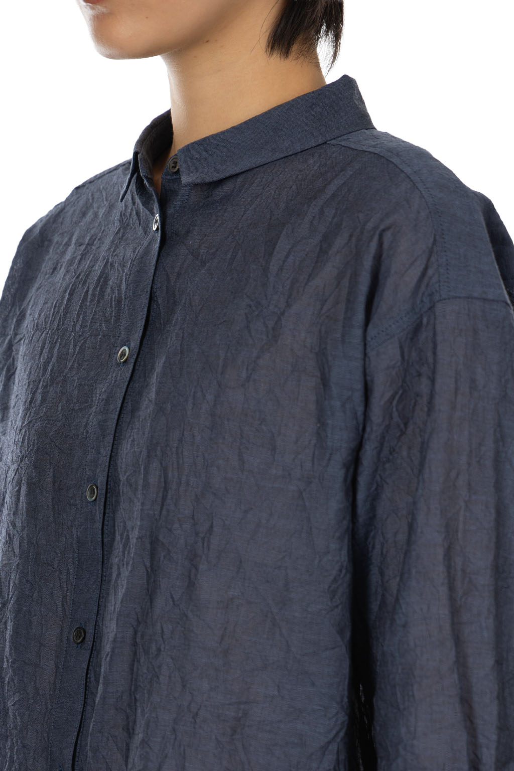 Nachukara - Catch Washer Regular Collar Shirt - Navy
