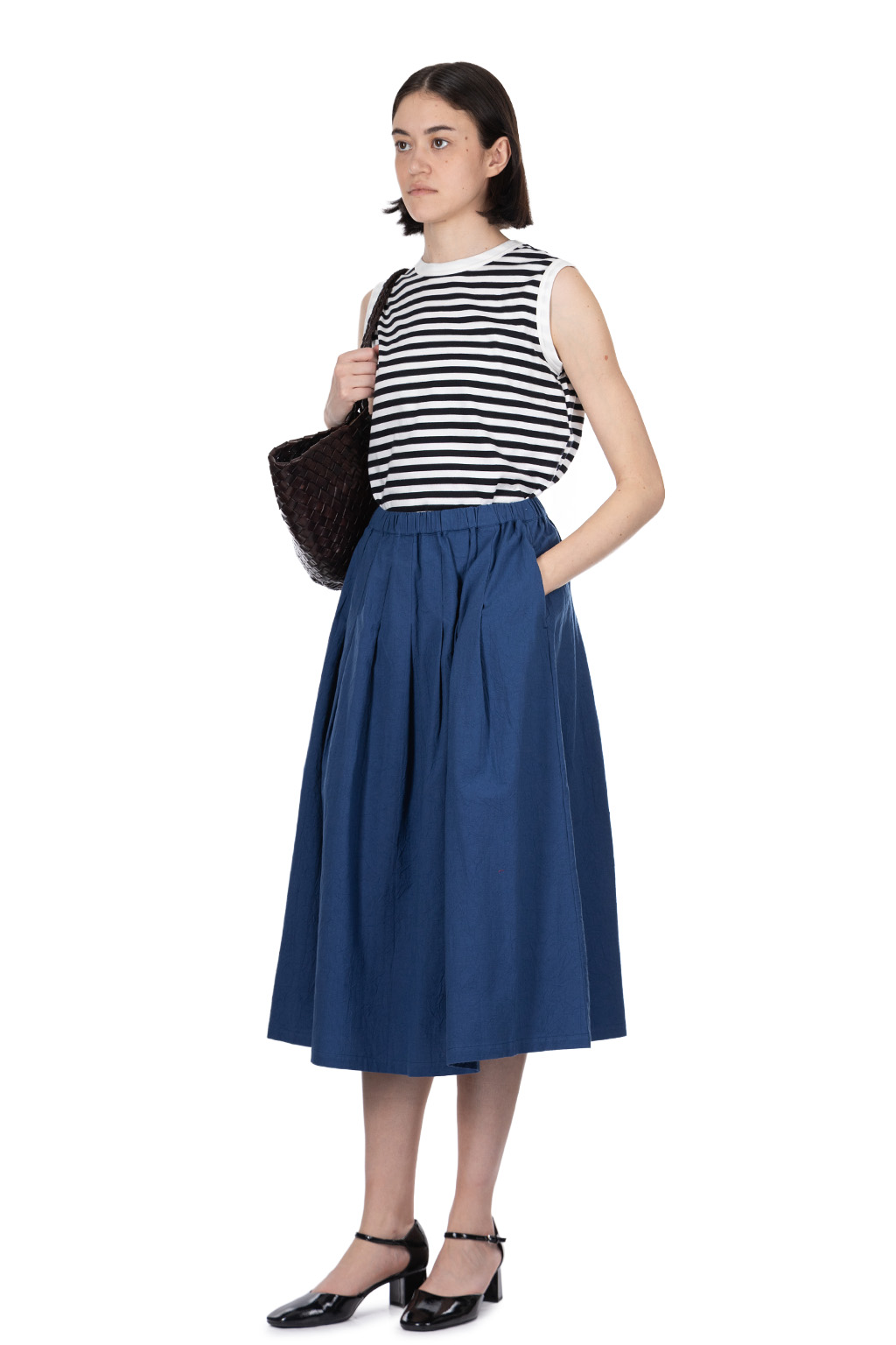 Nachukara - Cotton Gather Skirt - Blue