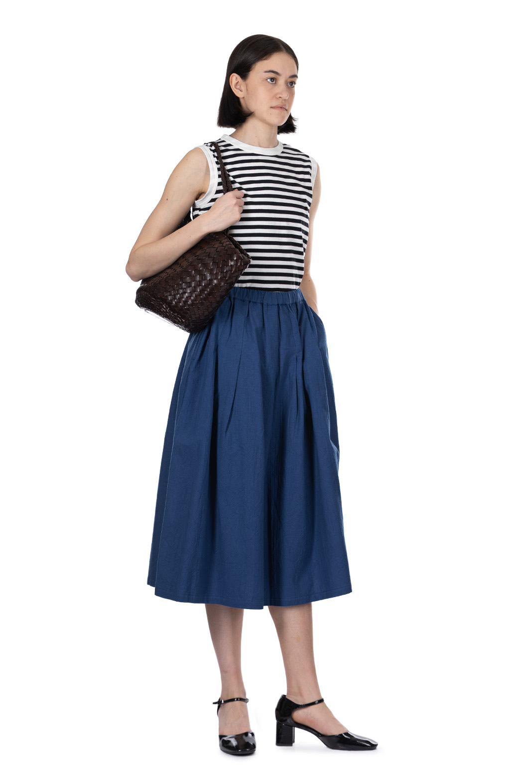 Nachukara - Cotton Gather Skirt - Blue
