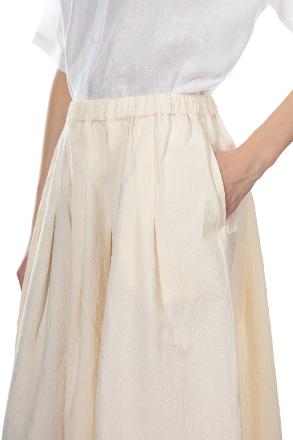 Nachukara - Cotton Gather Skirt - Natural