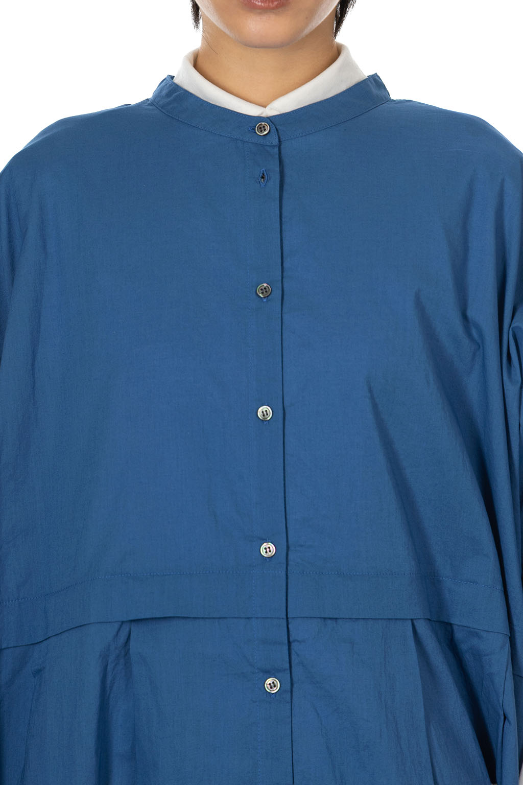 Nachukara - Cotton Lawn Short Sleeve Tuck Dress - Blue