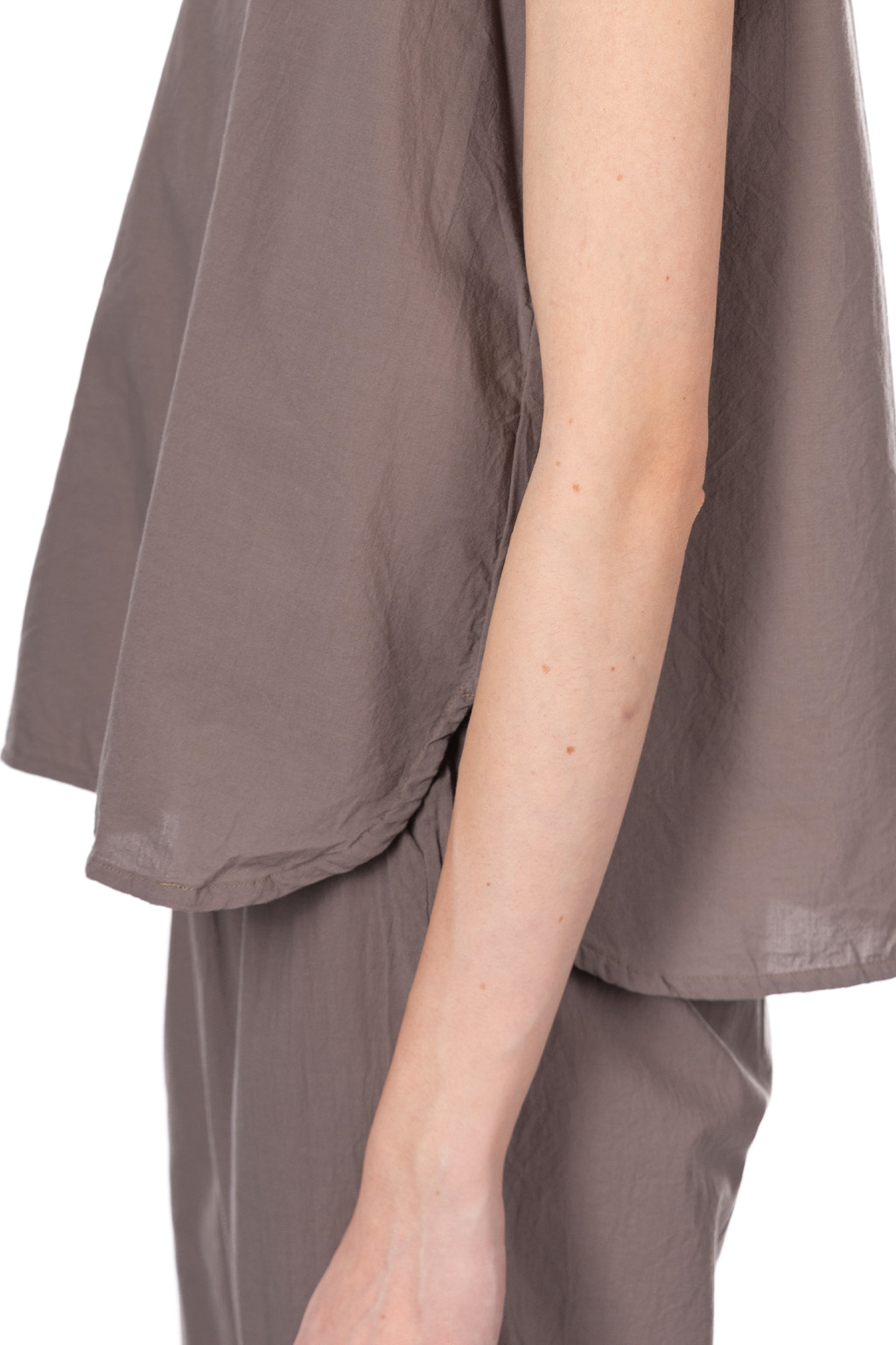 Nachukara - Cotton Sleeveless Blouse - Brown