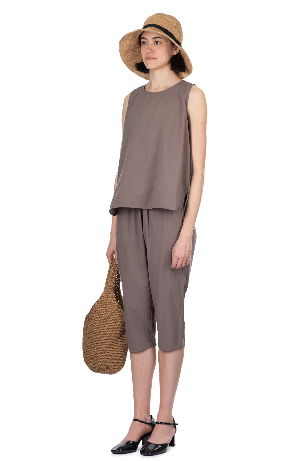 Nachukara - Cotton Sleeveless Blouse - Brown