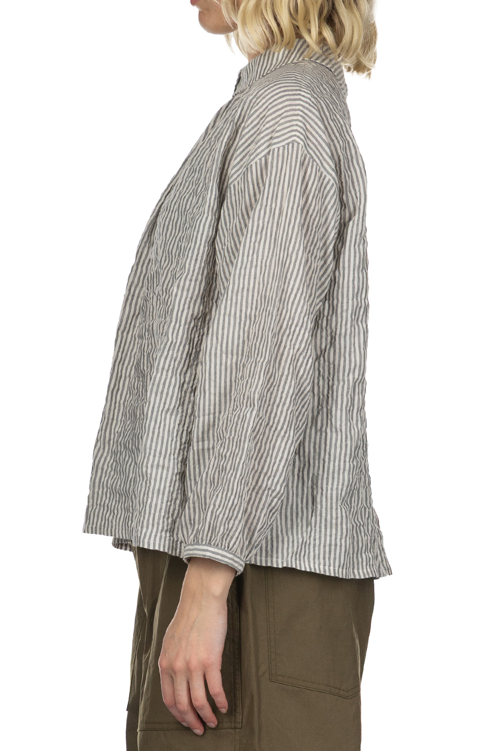 Nachukara - Herringbone Layered Collar 2 Way Blouse