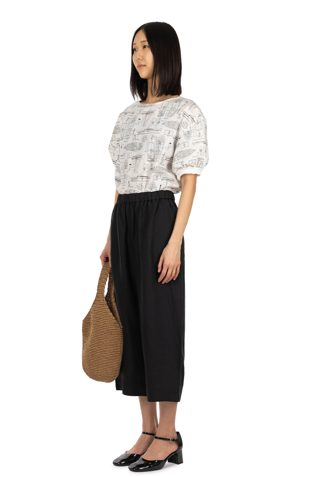 Nachukara - Linen Hemp Cocoon Pants - Black