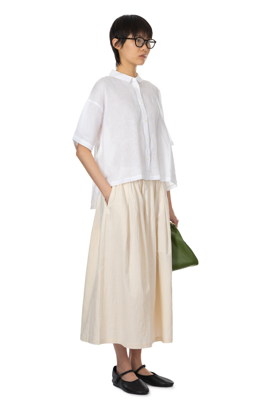 Nachukara - Linen Poplin Shirt - Citrus Yellow