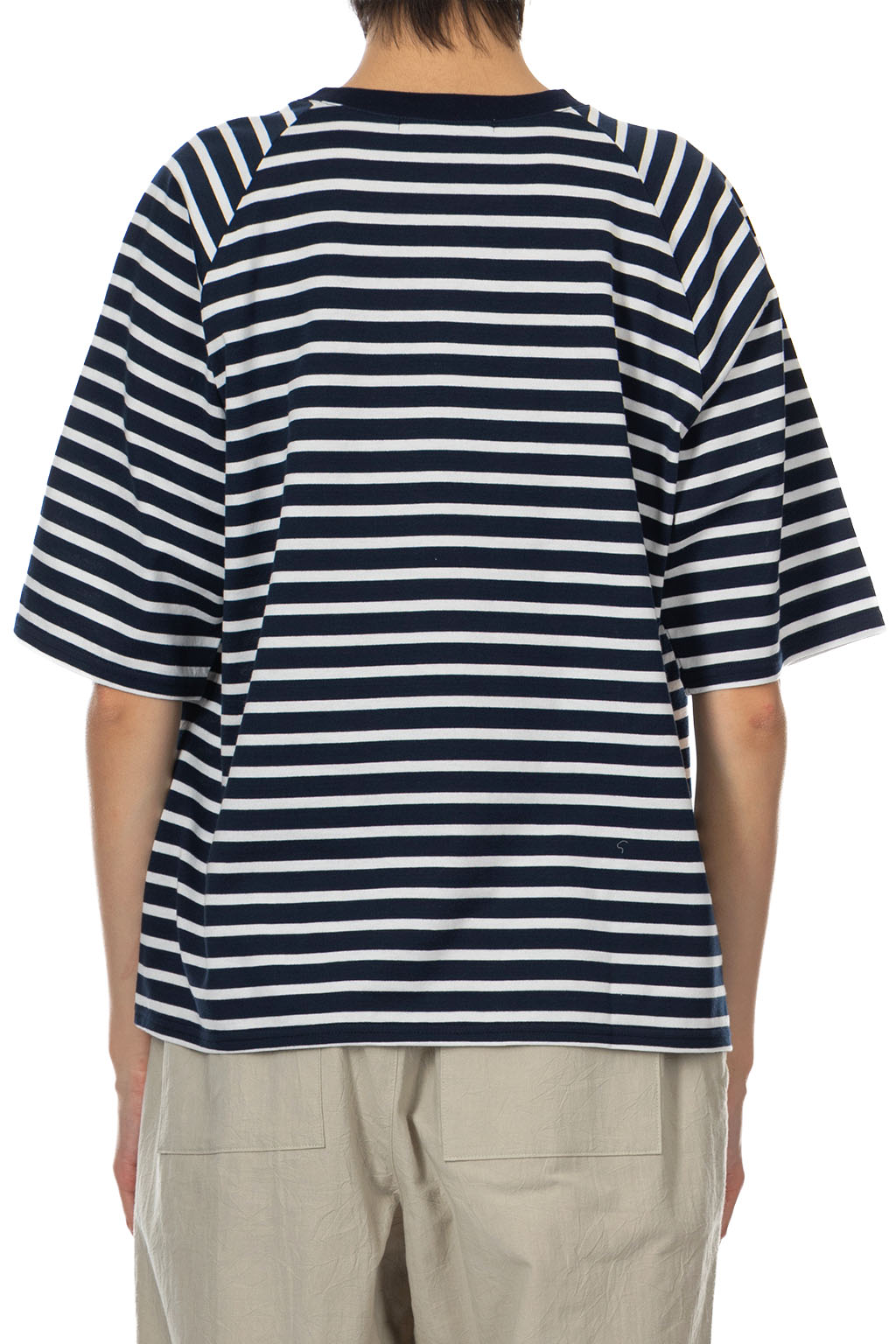 Nachukara - Raglan Stripe T-Shirt - Navy And White