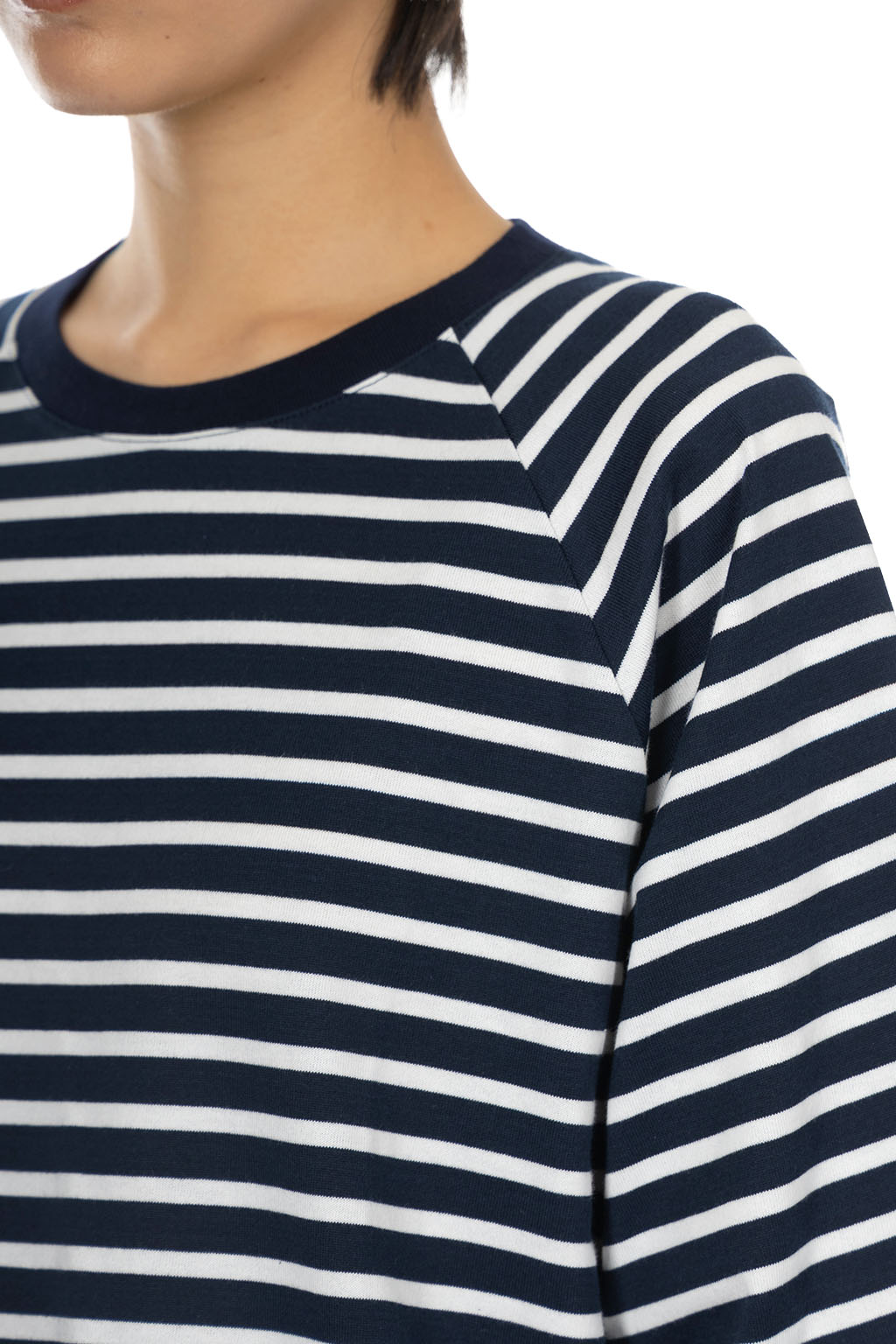 Nachukara - Raglan Stripe T-Shirt - Navy And White