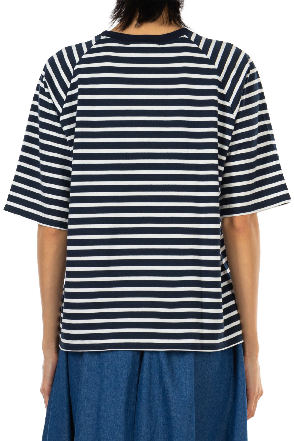 Nachukara - Raglan Stripe T-Shirt - Navy And White