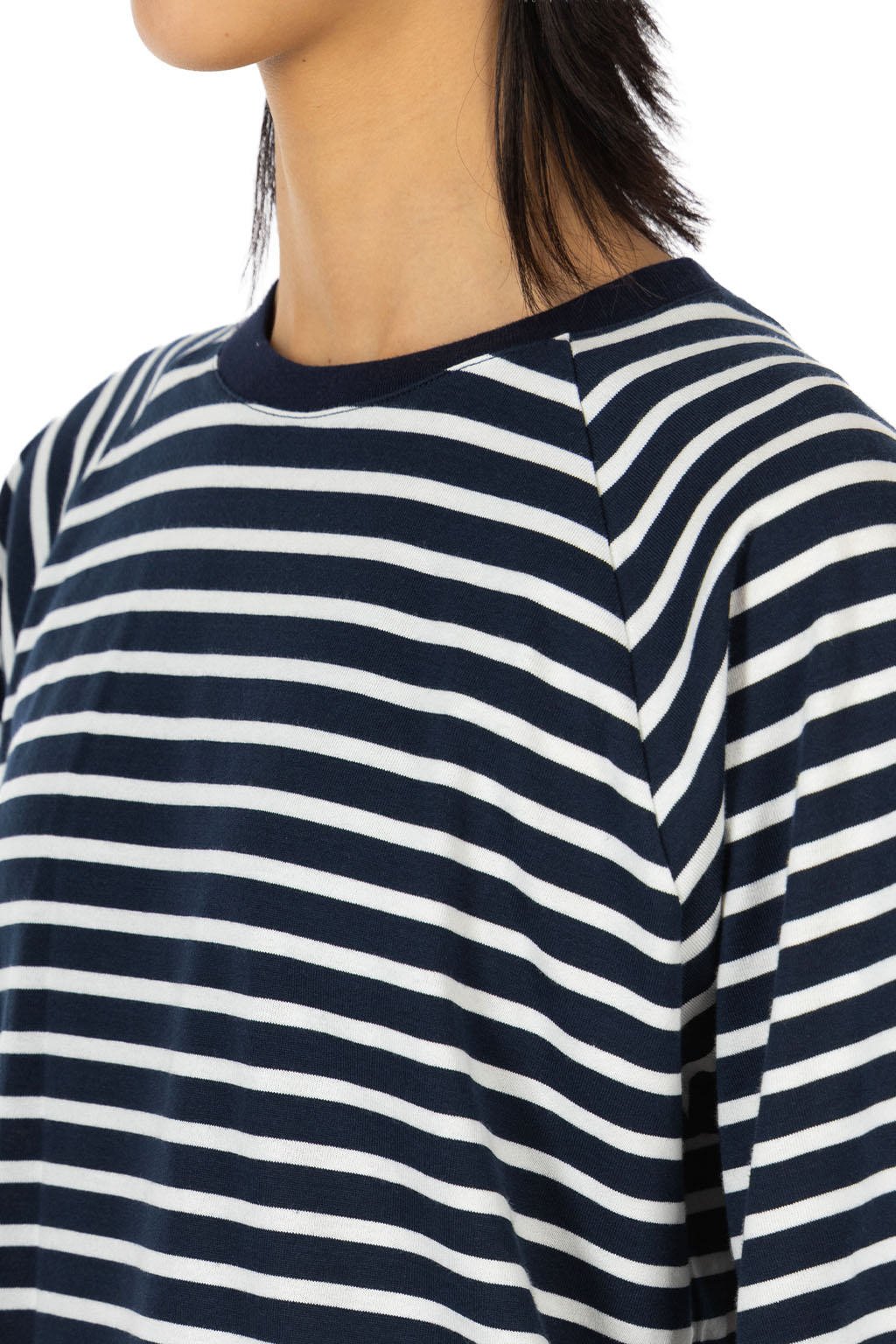 Nachukara - Raglan Stripe T-Shirt - Navy And White
