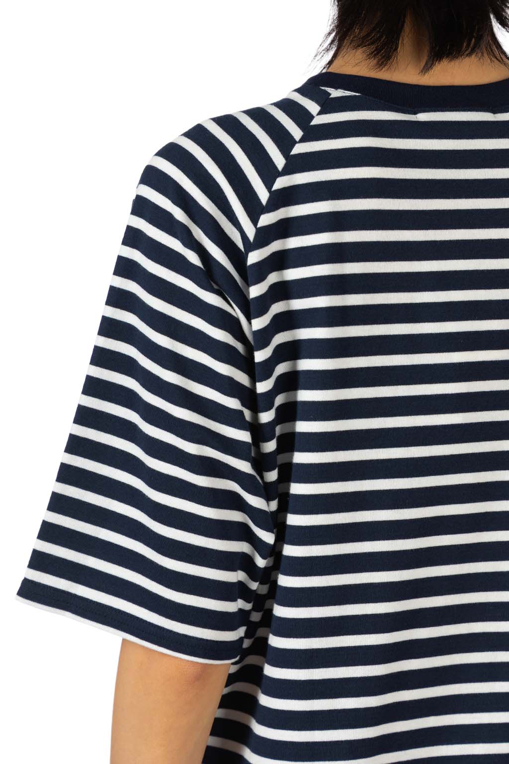 Nachukara - Raglan Stripe T-Shirt - Navy And White