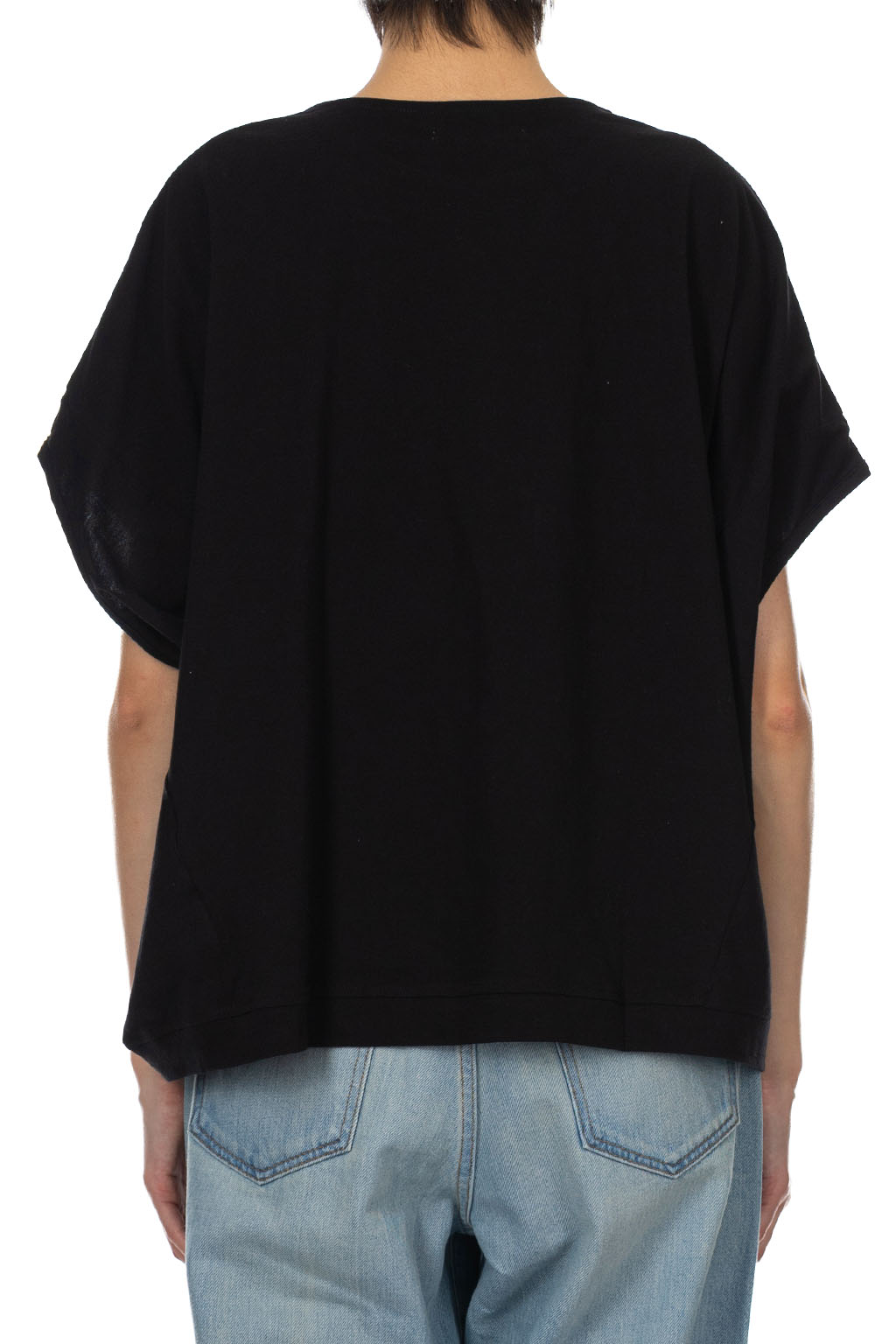 Nachukara - Soft Jersey Dolman Sleeve Pullover - Black