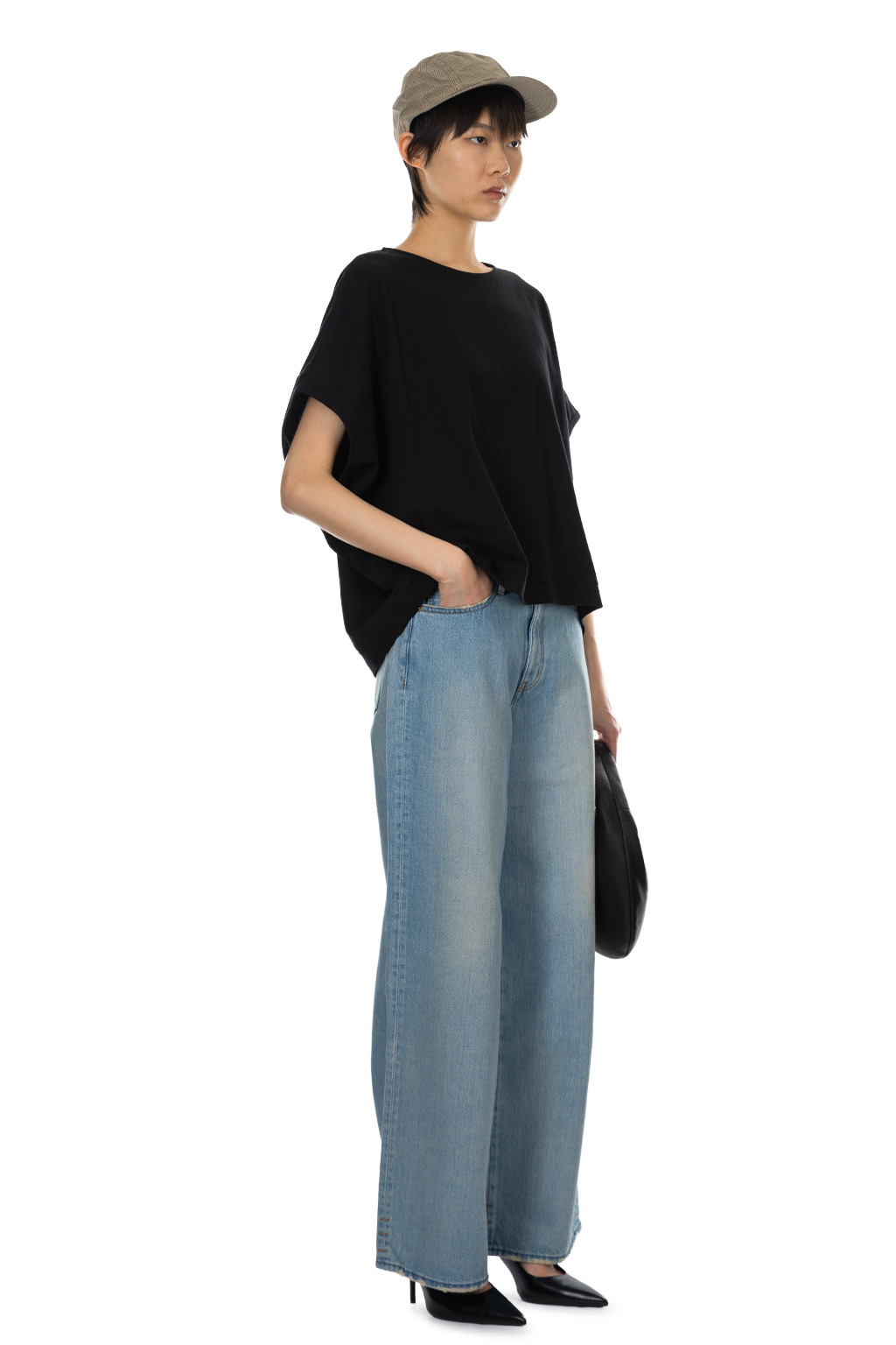 Nachukara - Soft Jersey Dolman Sleeve Pullover - Black