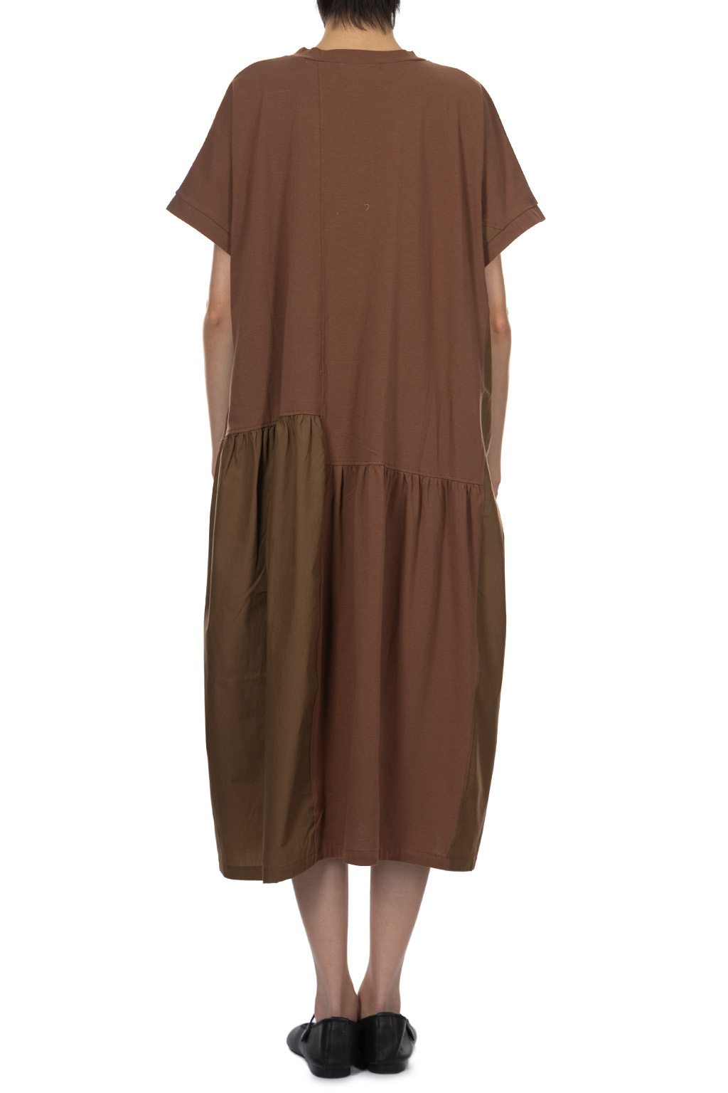 Nachukara - Soft Jersey Patchwork Dress - Brown