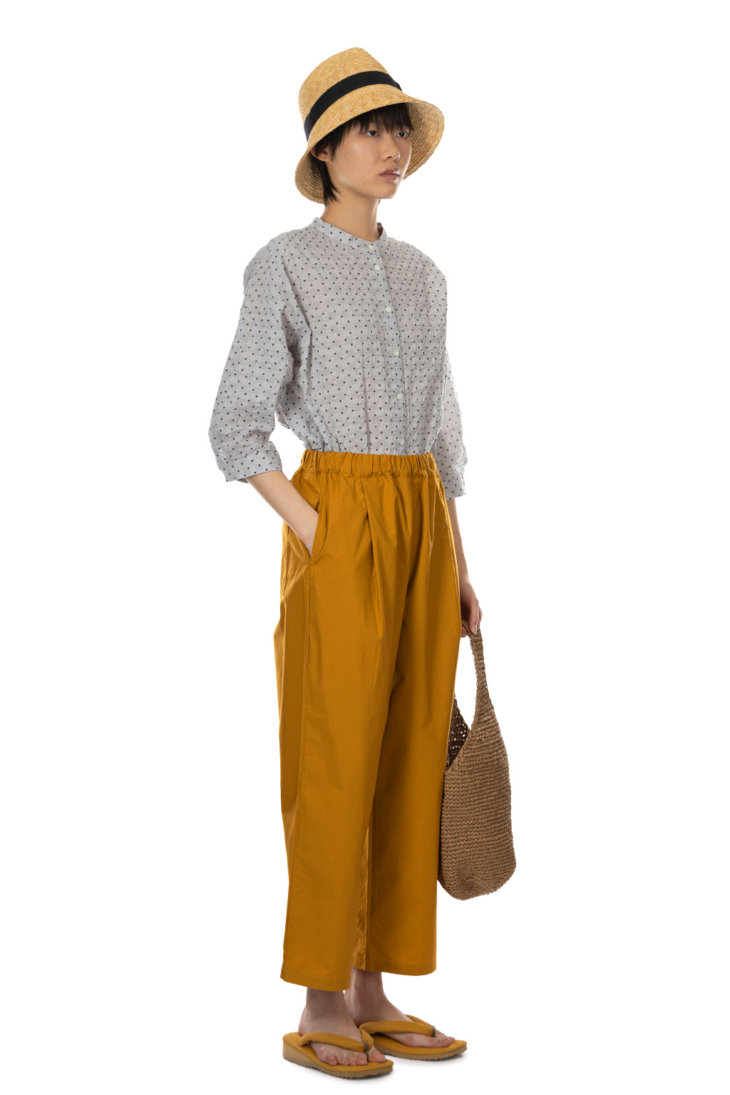 Nachukara - Typewriter Straight Leg Pants - Mustard