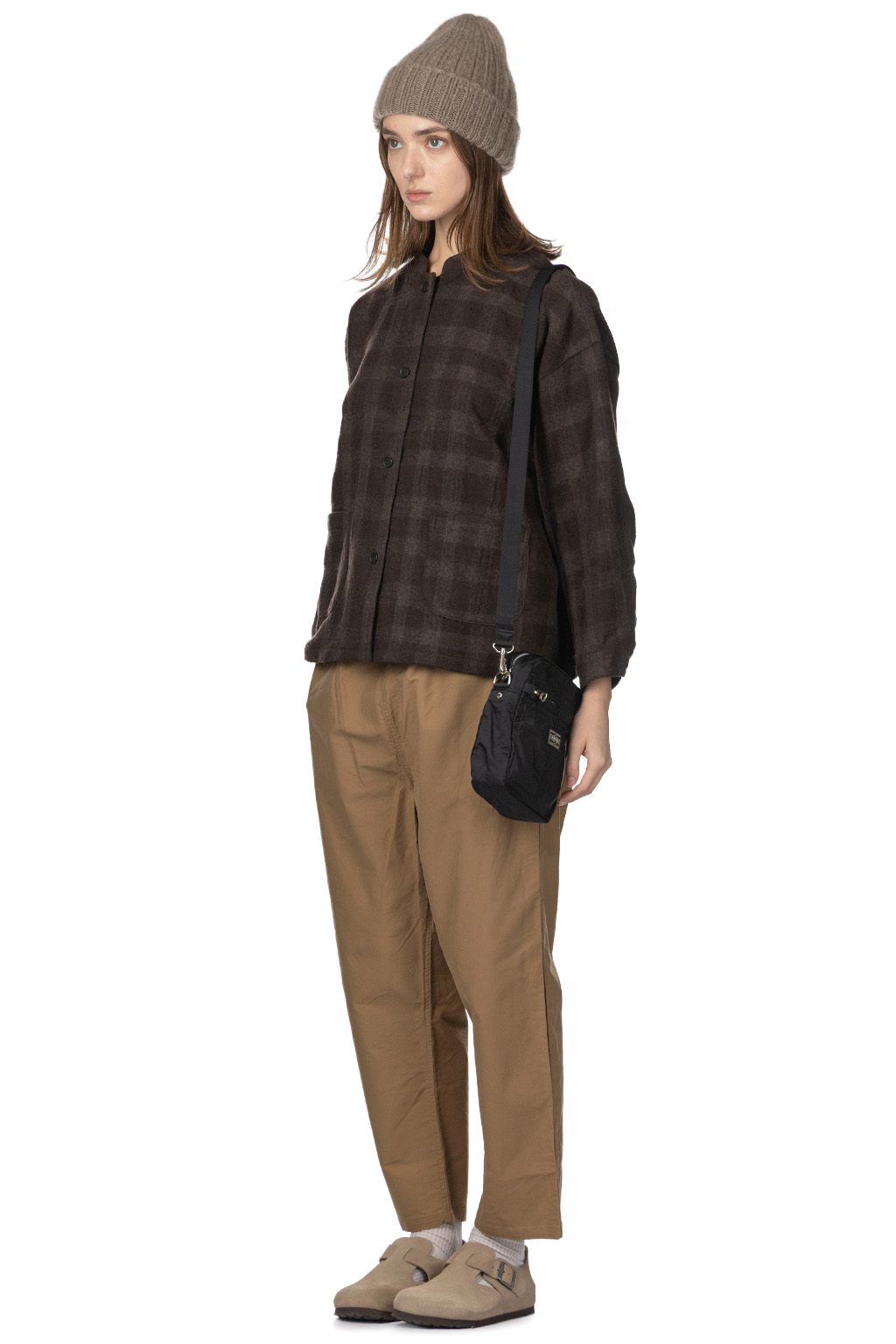 Nachukara - Wave Check Stand Collar Shirt Jacket