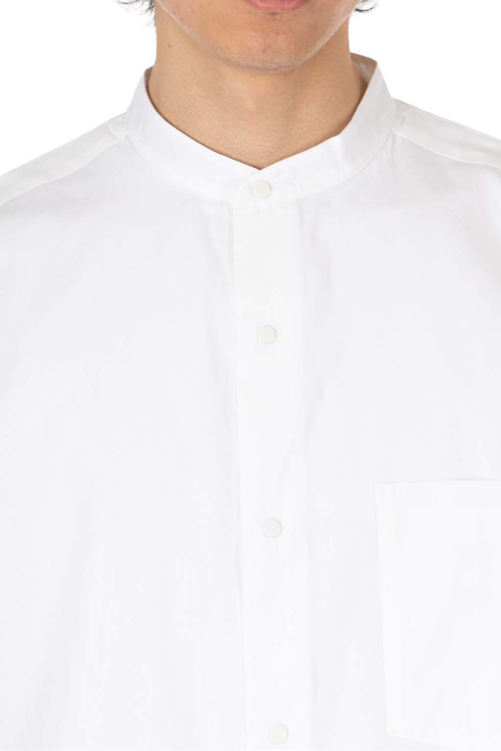 Nanamica (NAN) - Band Collar Wind Shirt - Off White