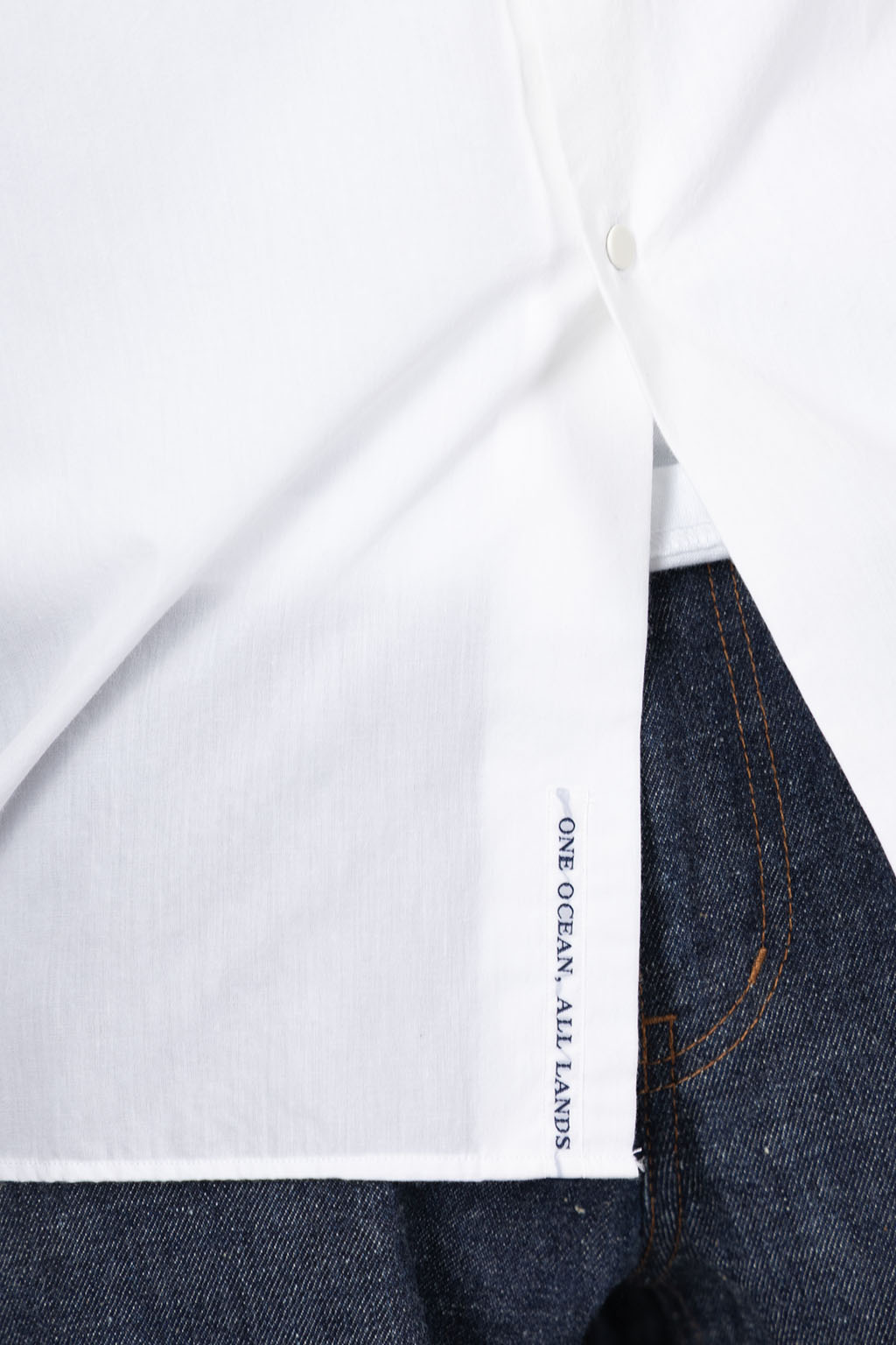 Nanamica (NAN) - Band Collar Wind Shirt - Off White