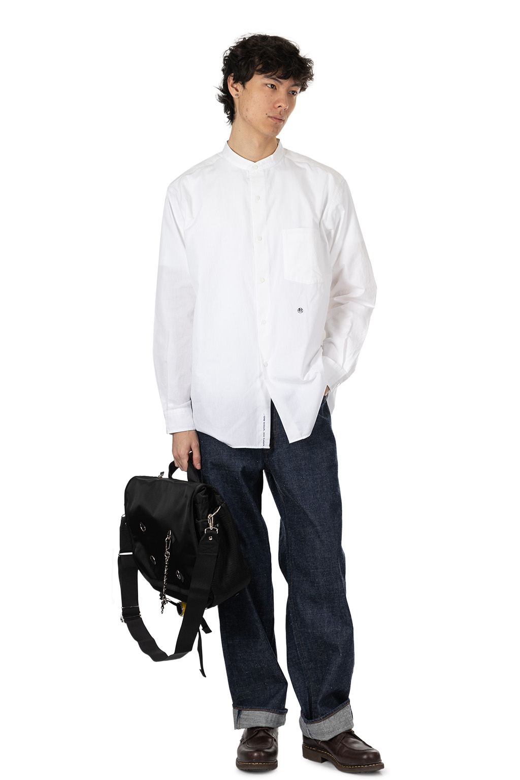 Nanamica (NAN) - Band Collar Wind Shirt - Off White
