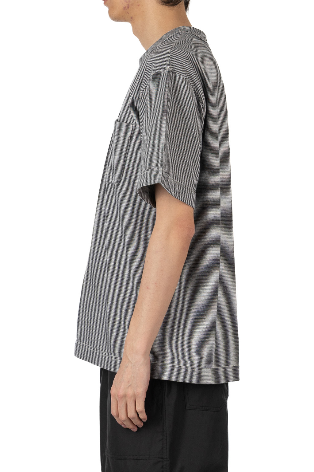 Nanamica (NAN) - Micro Stripe Pocket Tee - Navy x White