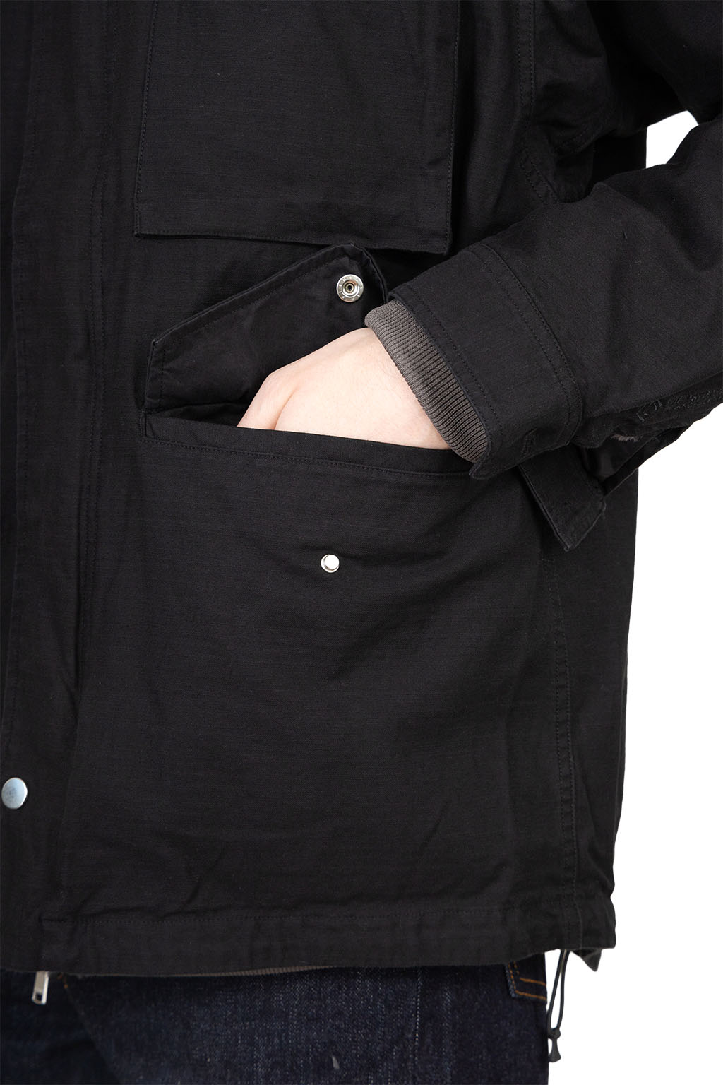 Nonnative - Trooper Jacket Cotton Backsatin Pigment Dye Windstopper - Black