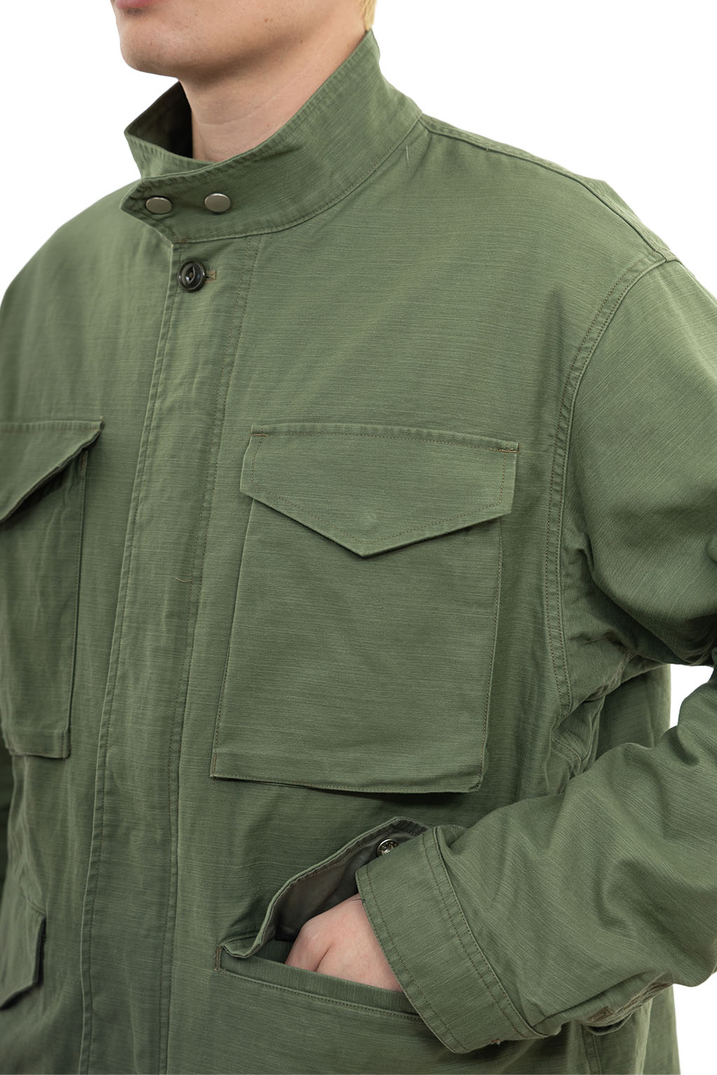 Nonnative - Trooper Jacket Cotton Backsatin Pigment Dye Windstopper - Olive