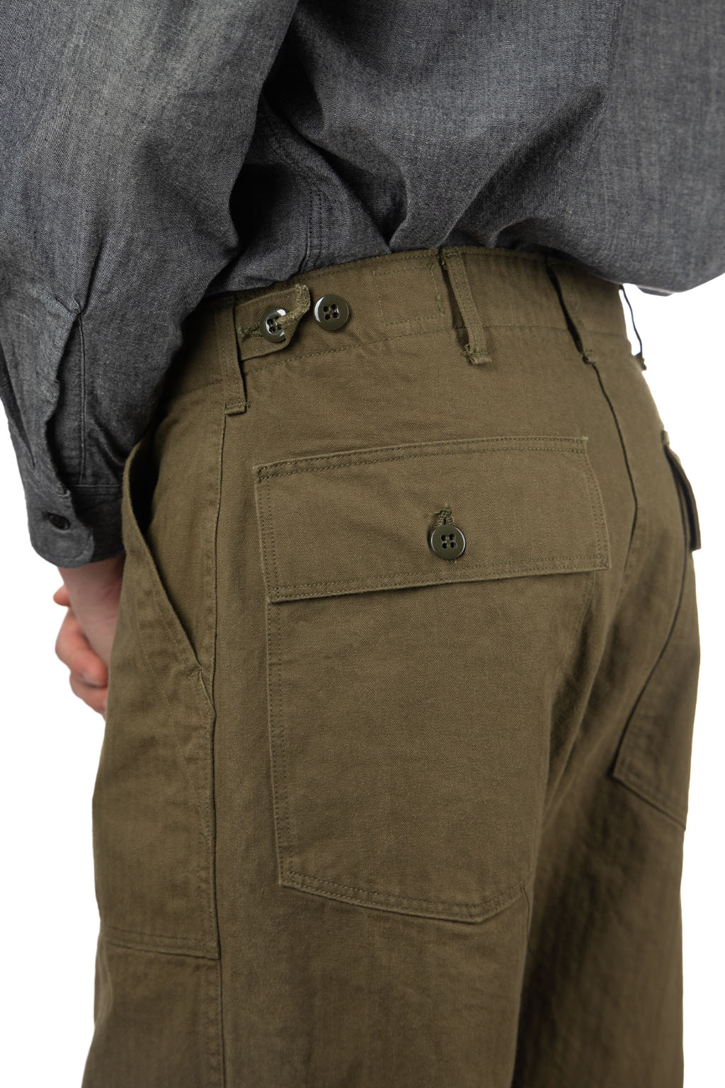 OrSlow - Herringbone Vintage Fit Fatigue Pants - Army Green