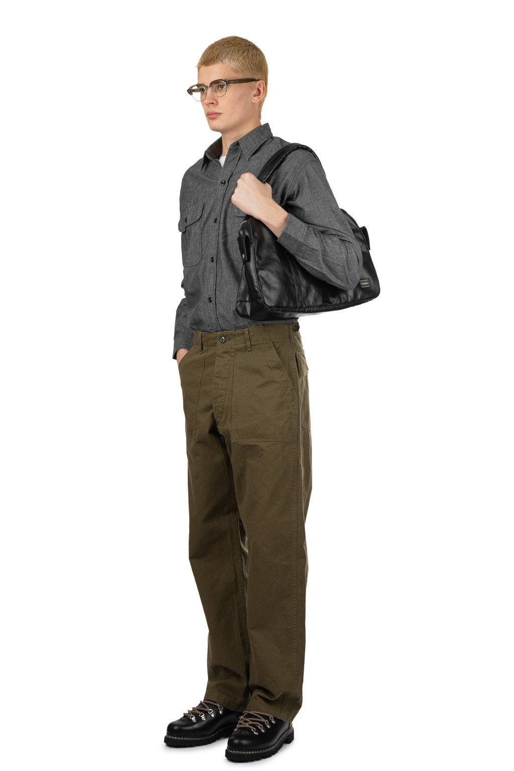 OrSlow - Herringbone Vintage Fit Fatigue Pants - Army Green