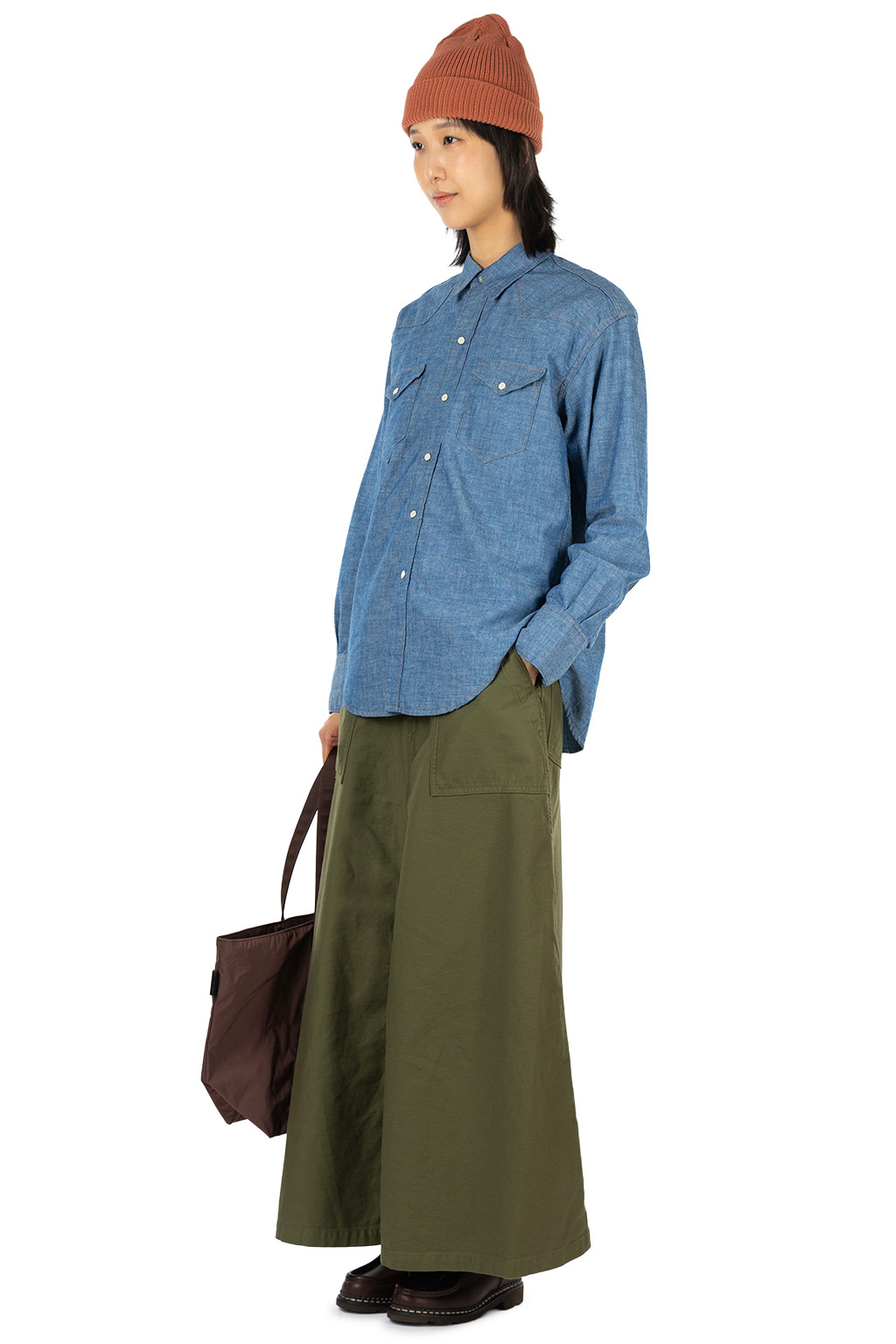 OrSlow - Relaxed Chambray Western Shirt - Chambray