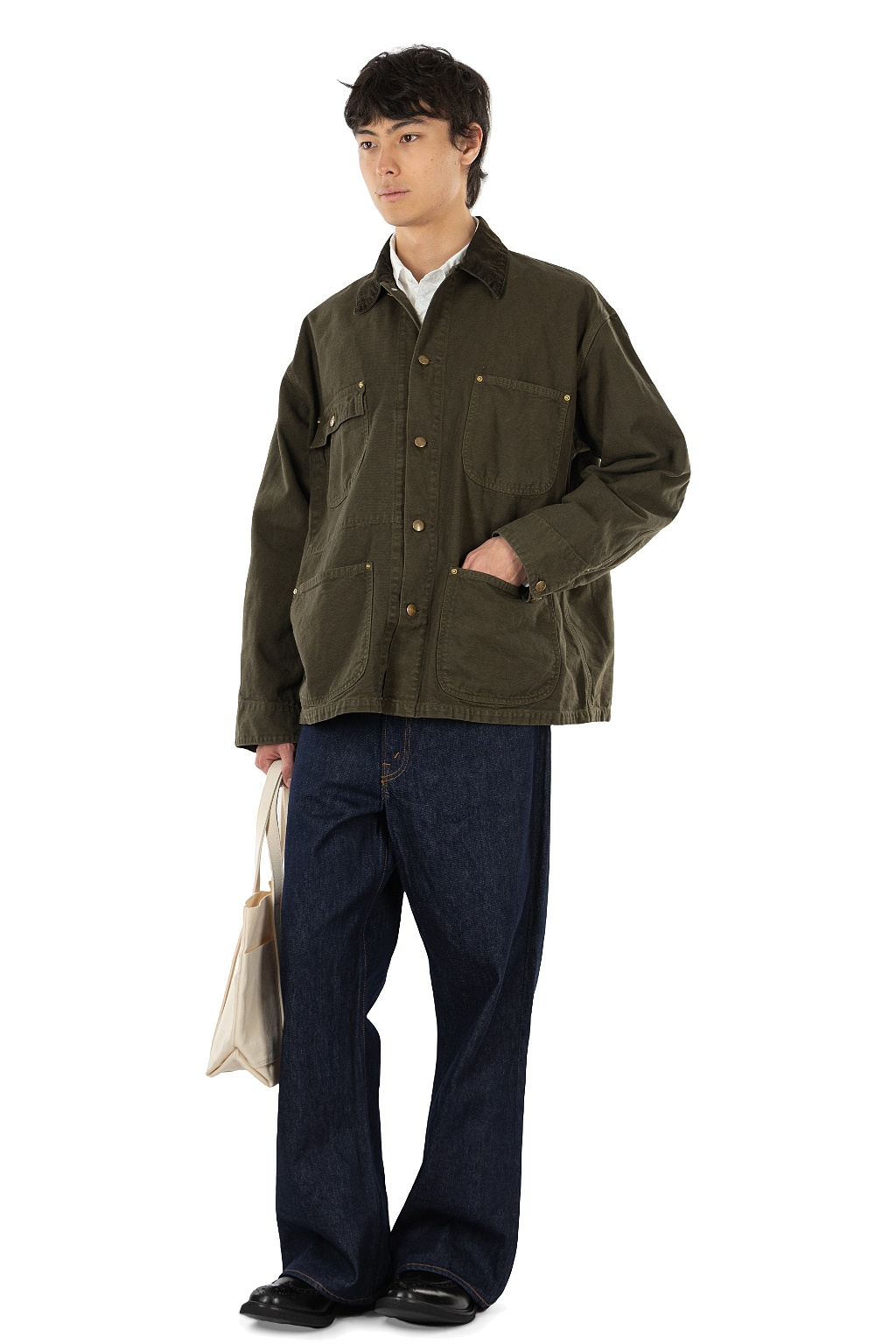 OrSlow Relaxed Fit Oxford Coverall - Coffee Brown
