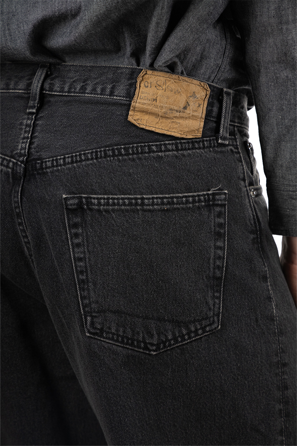 OrSlow - Super Dad's Denim Pants - Black Denim Stone