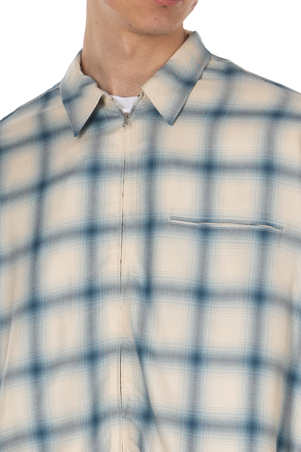 SOPHNET - DRAPE ZIP-UPSHIRT