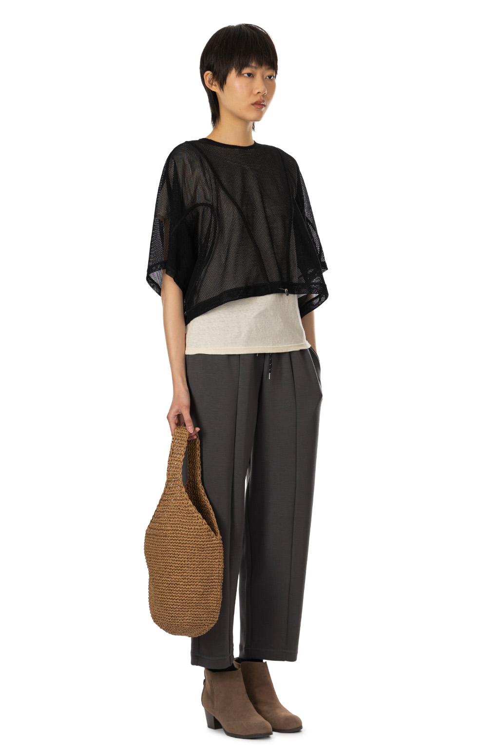 SYNTH - Dolman Sleeve Cropped T - Black