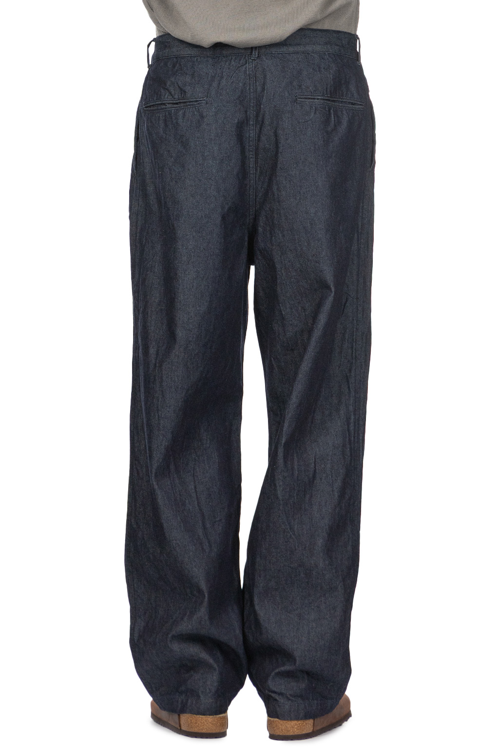 Still by hand - 10oz Denim 2 Tuck Pants - Navy