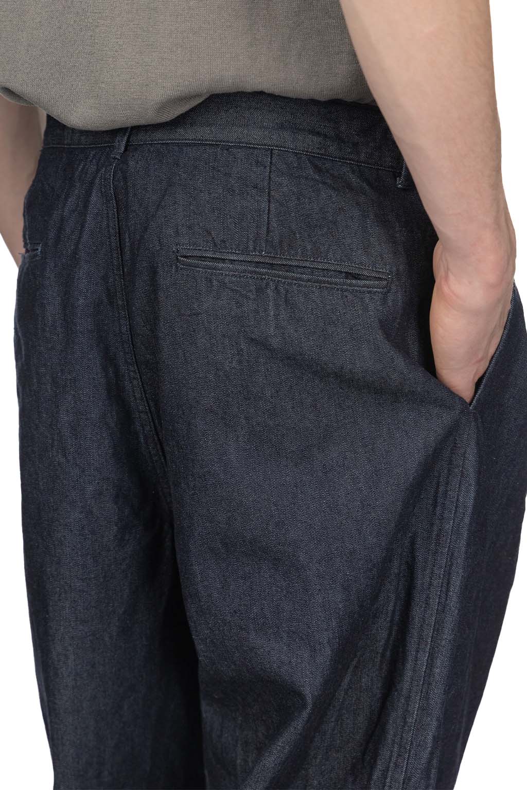 Still by hand - 10oz Denim 2 Tuck Pants - Navy