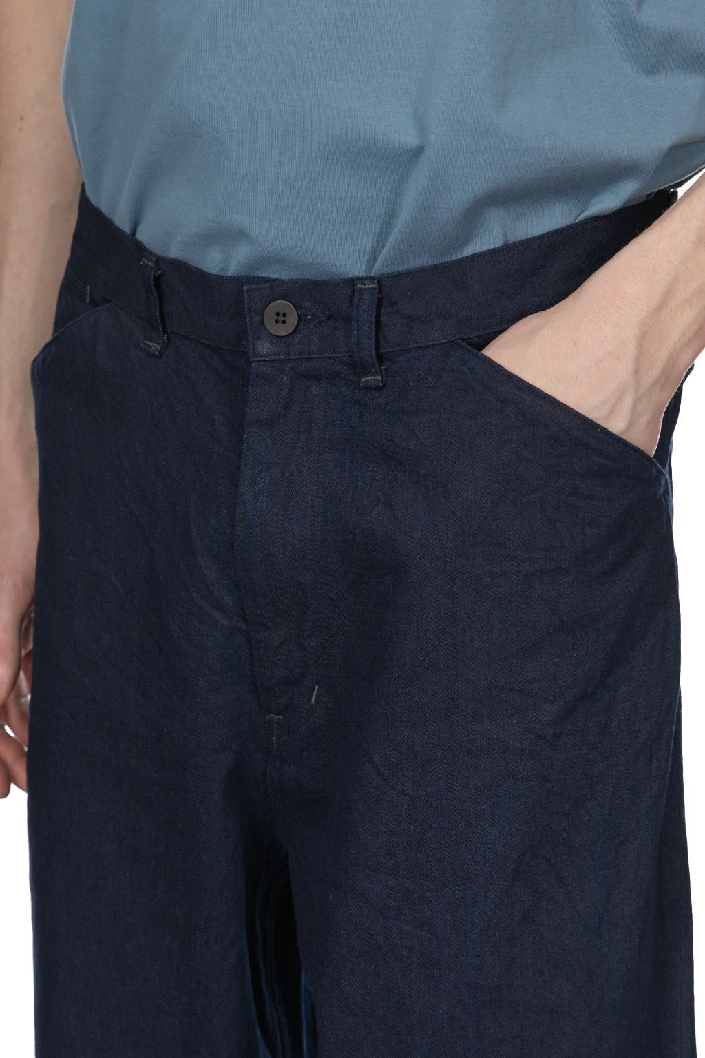 Still by hand - 11.5oz Denim Straight Pants - Dark Navy