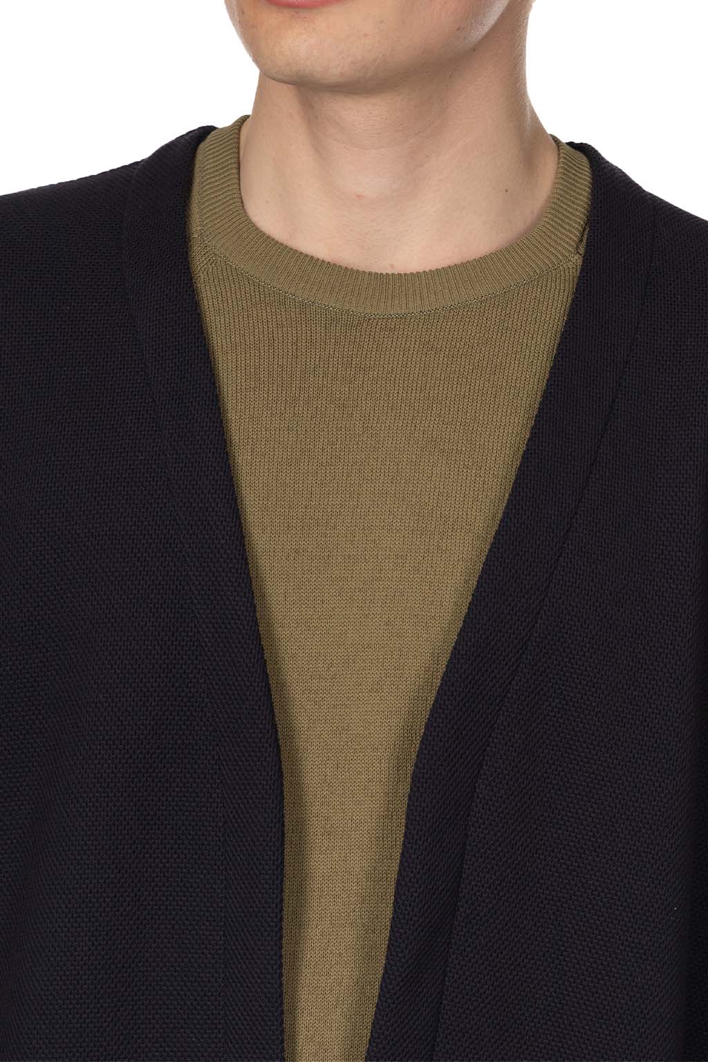 Still by hand - Buttonless Cardigan - Navy