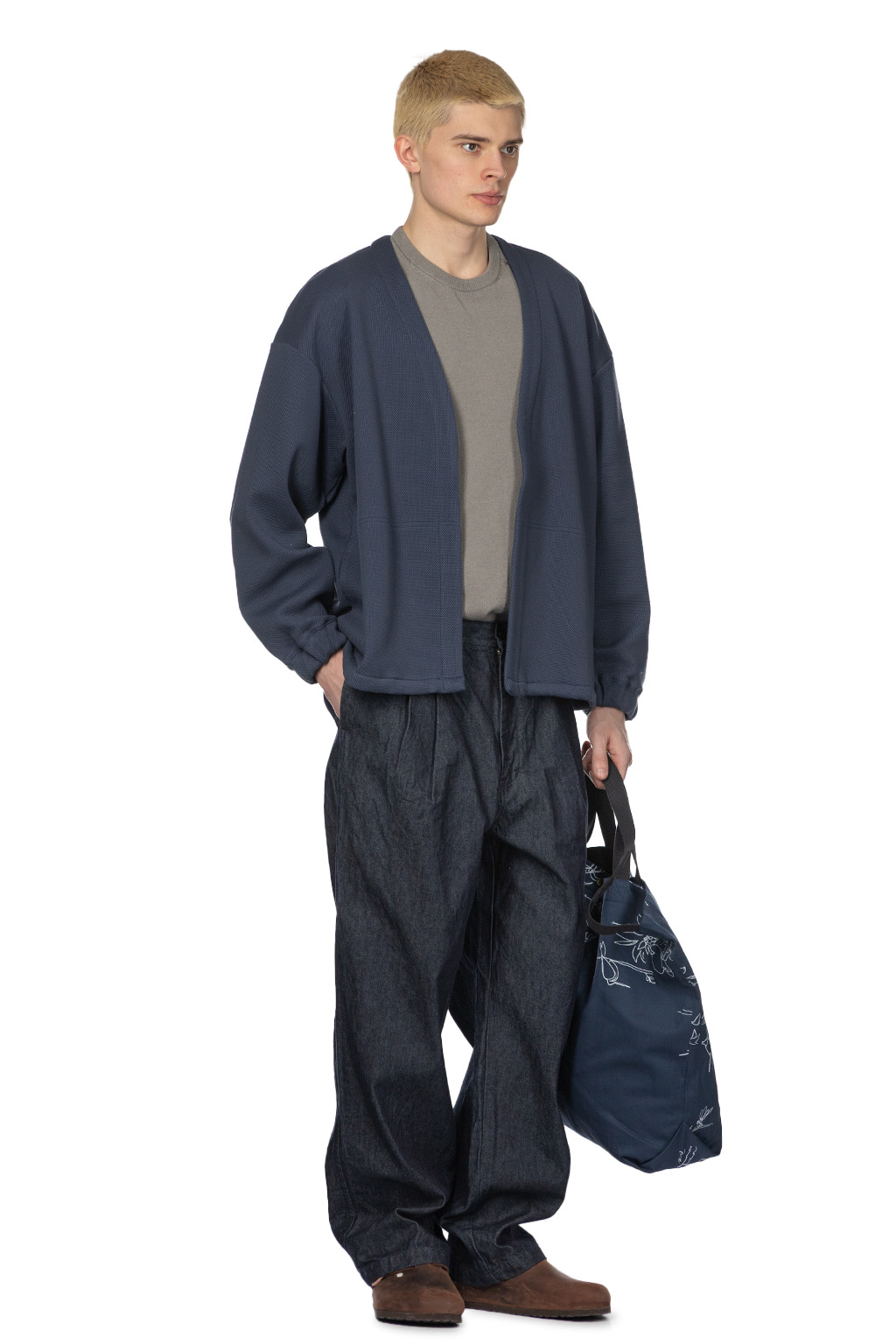 Still by hand - Buttonless Cardigan - Slate Blue