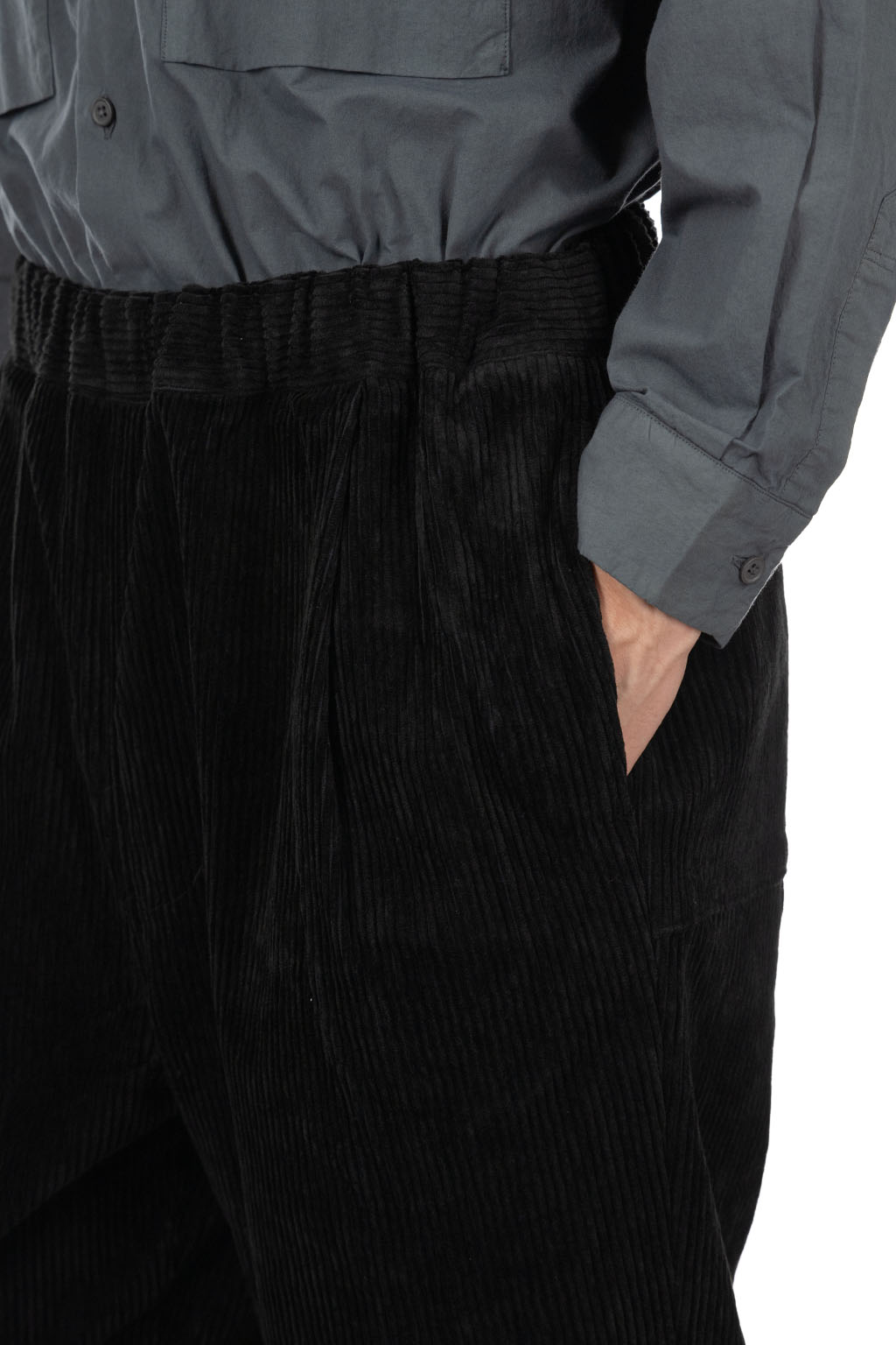 Still by hand - Corduroy Easy Pants - Black