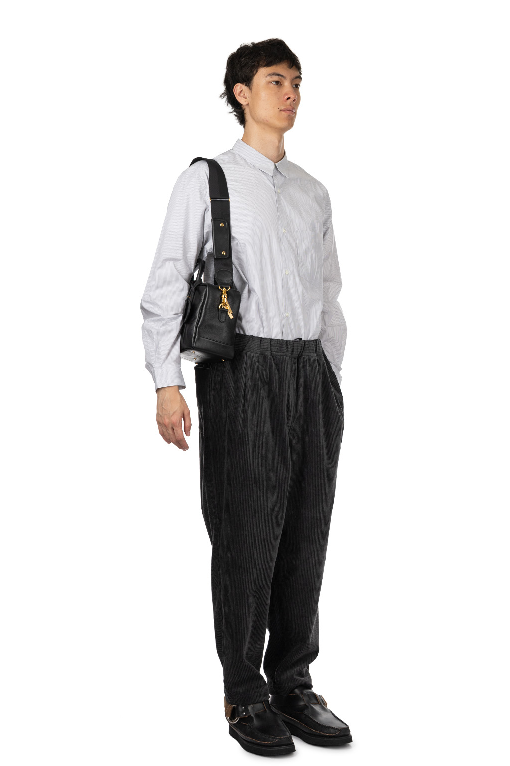 Still by hand - Corduroy Easy Pants - Blue Charcoal