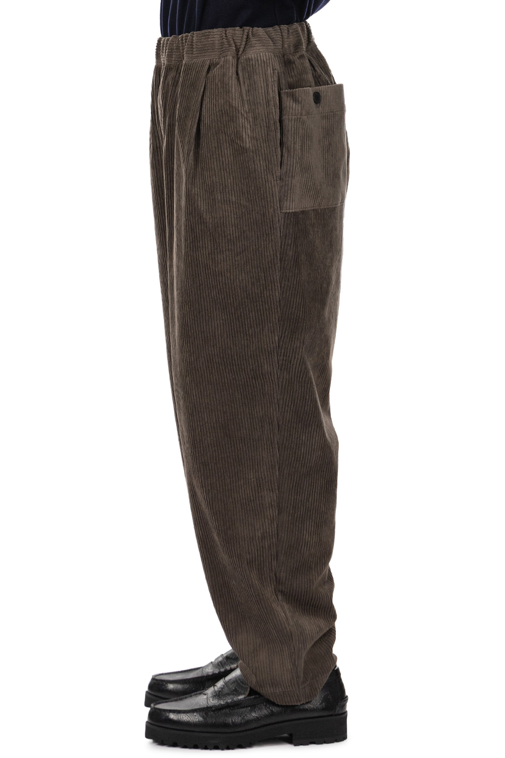 Still by hand - Corduroy Easy Pants - Khaki Brown
