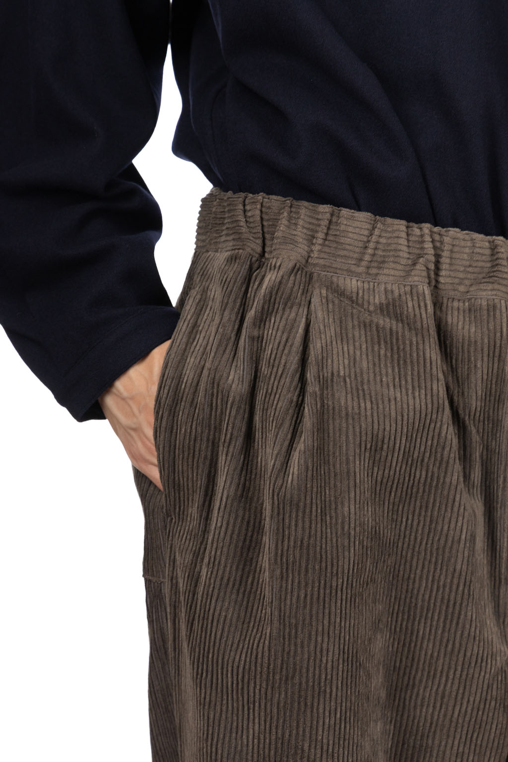 Still by hand - Corduroy Easy Pants - Khaki Brown