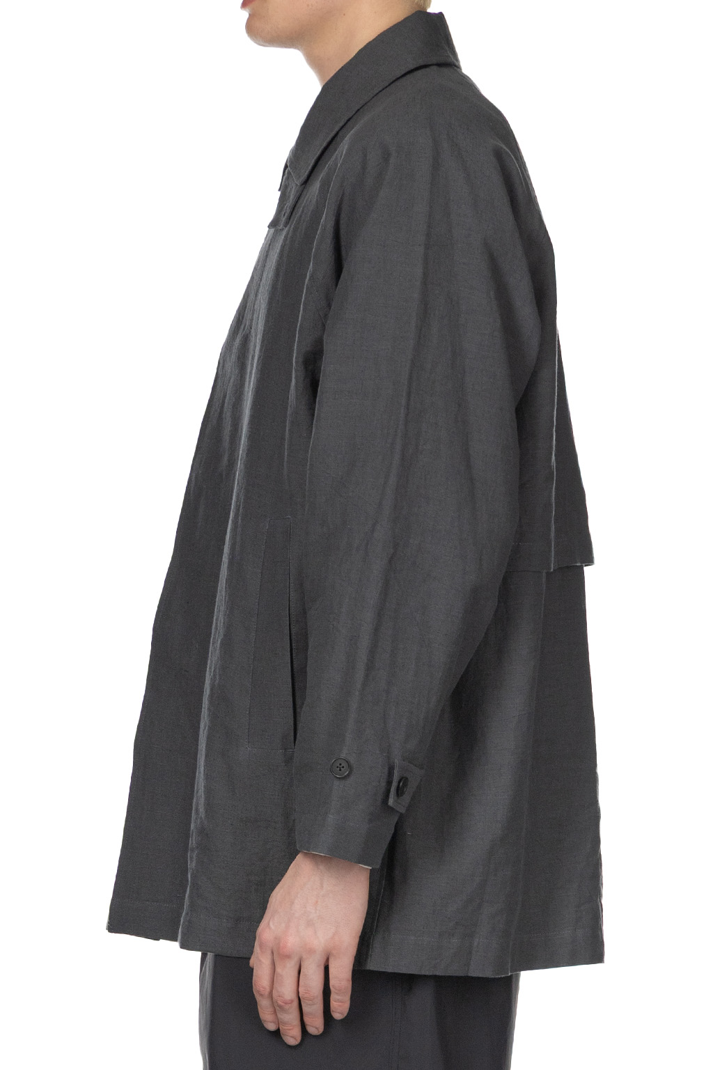 Still by hand - Cotton Half Coat- Blue Charcoal
